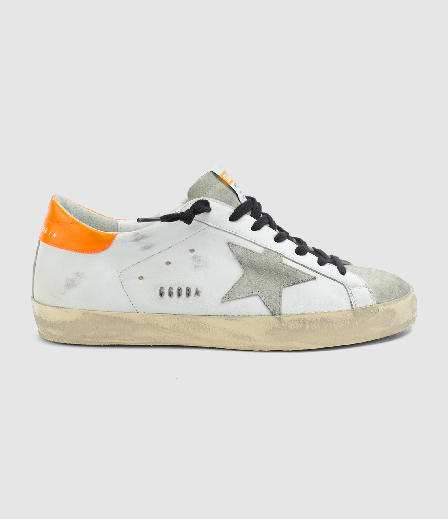 Baskets Homme Superstar Cuir Blanc Orange