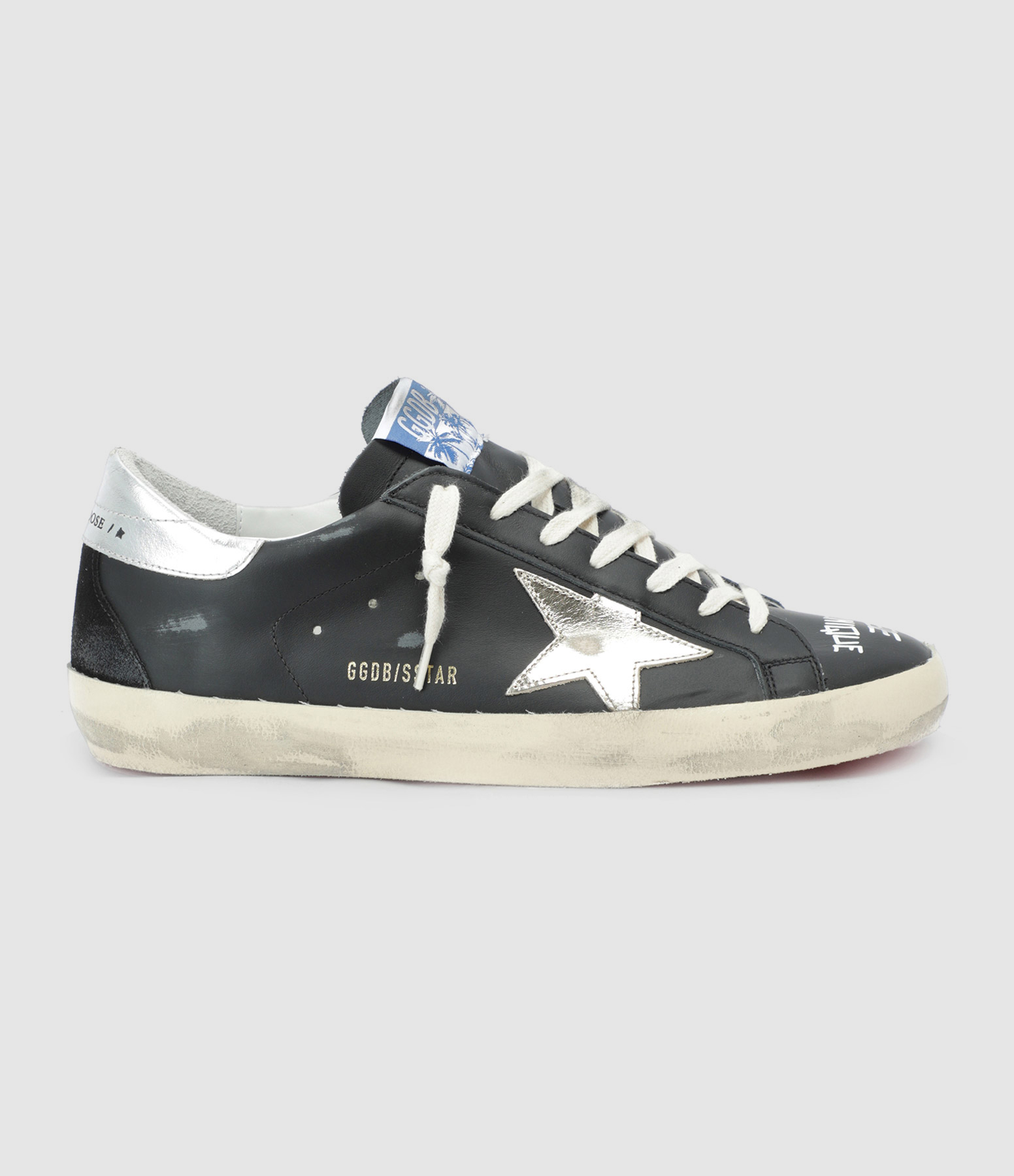 Baskets Homme Superstar Cuir Noir Argenté