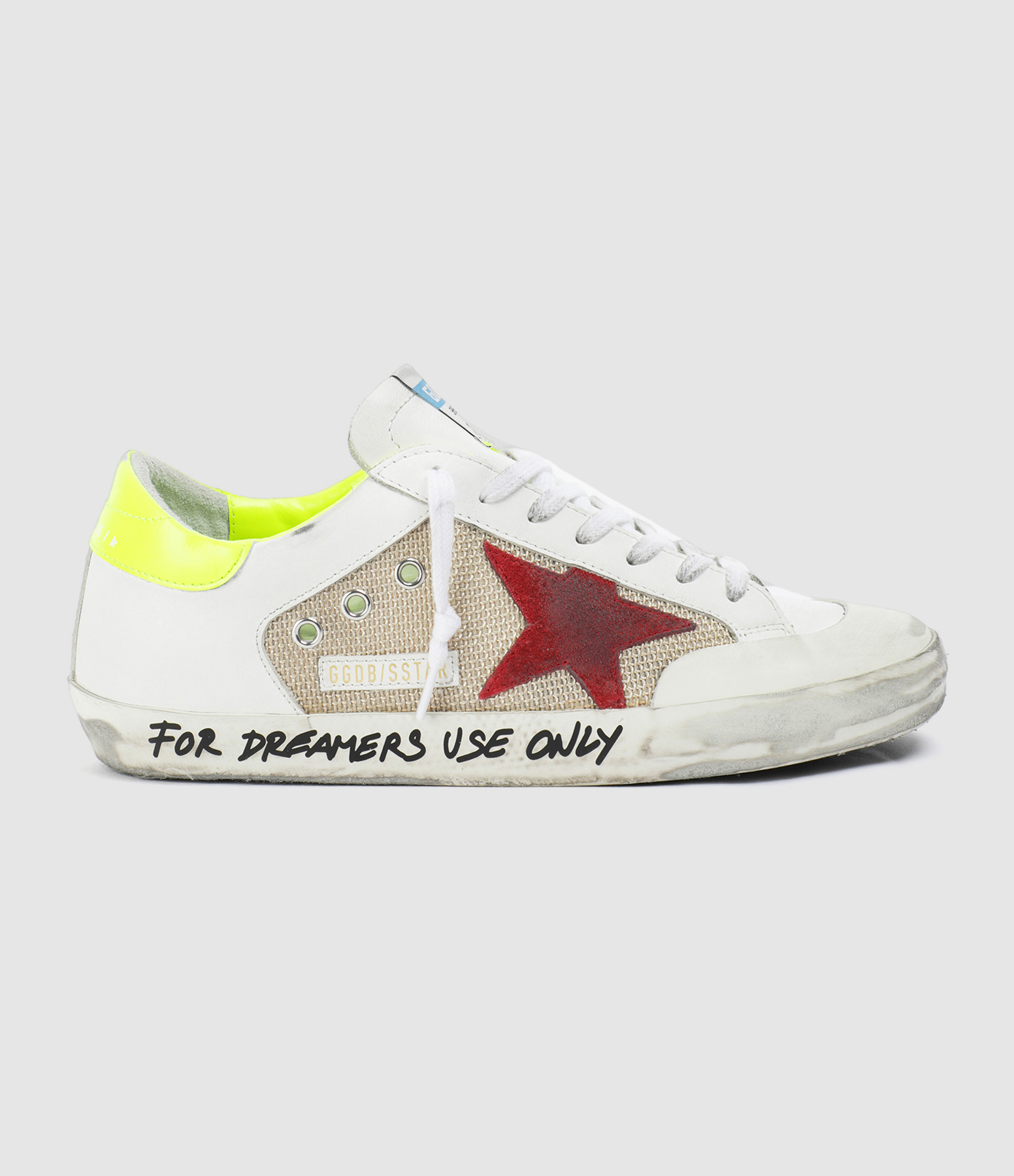 Baskets Homme Superstar Cuir Blanc Rouge Jaune