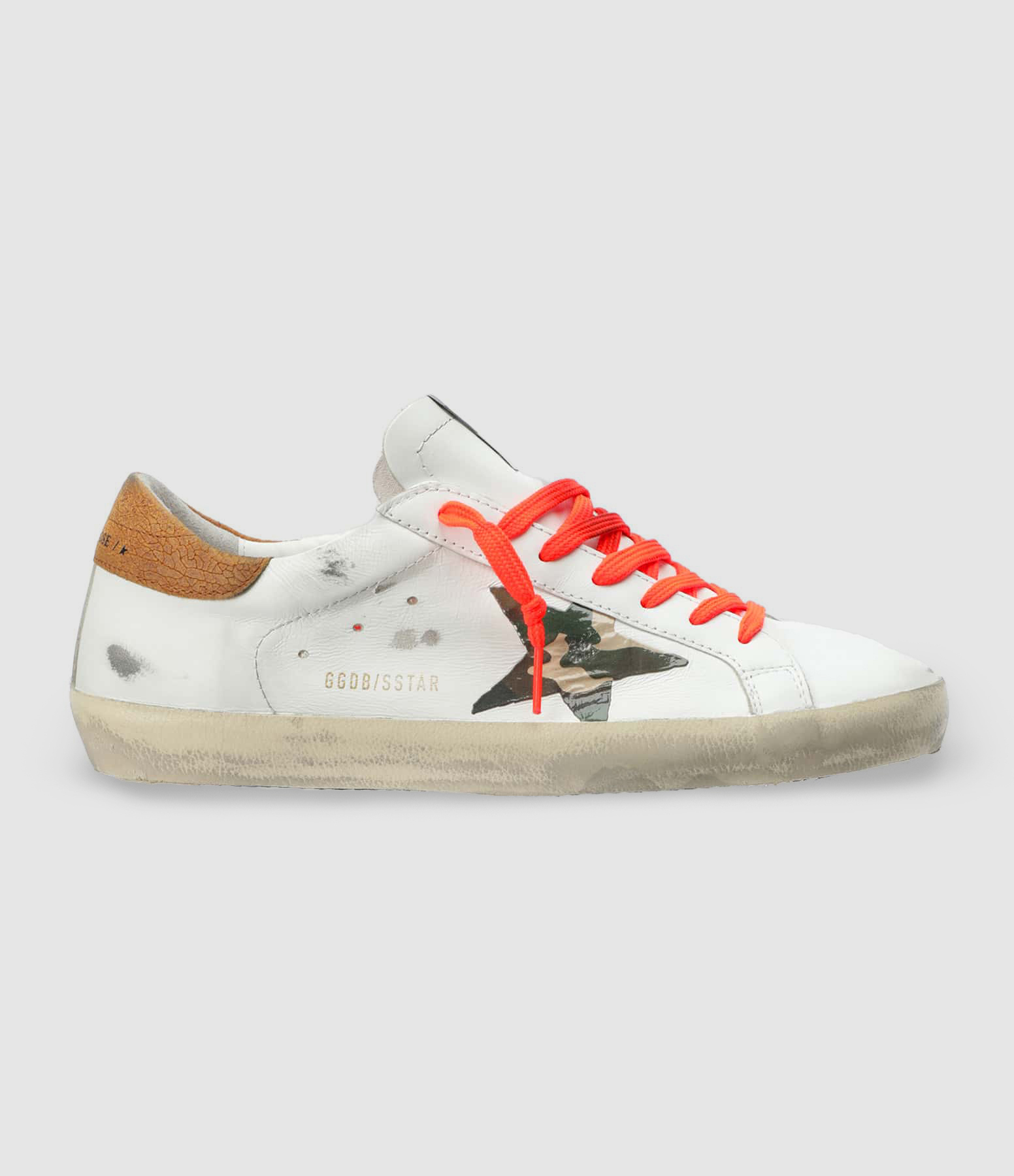 Baskets Homme Superstar Cuir Blanc Orange