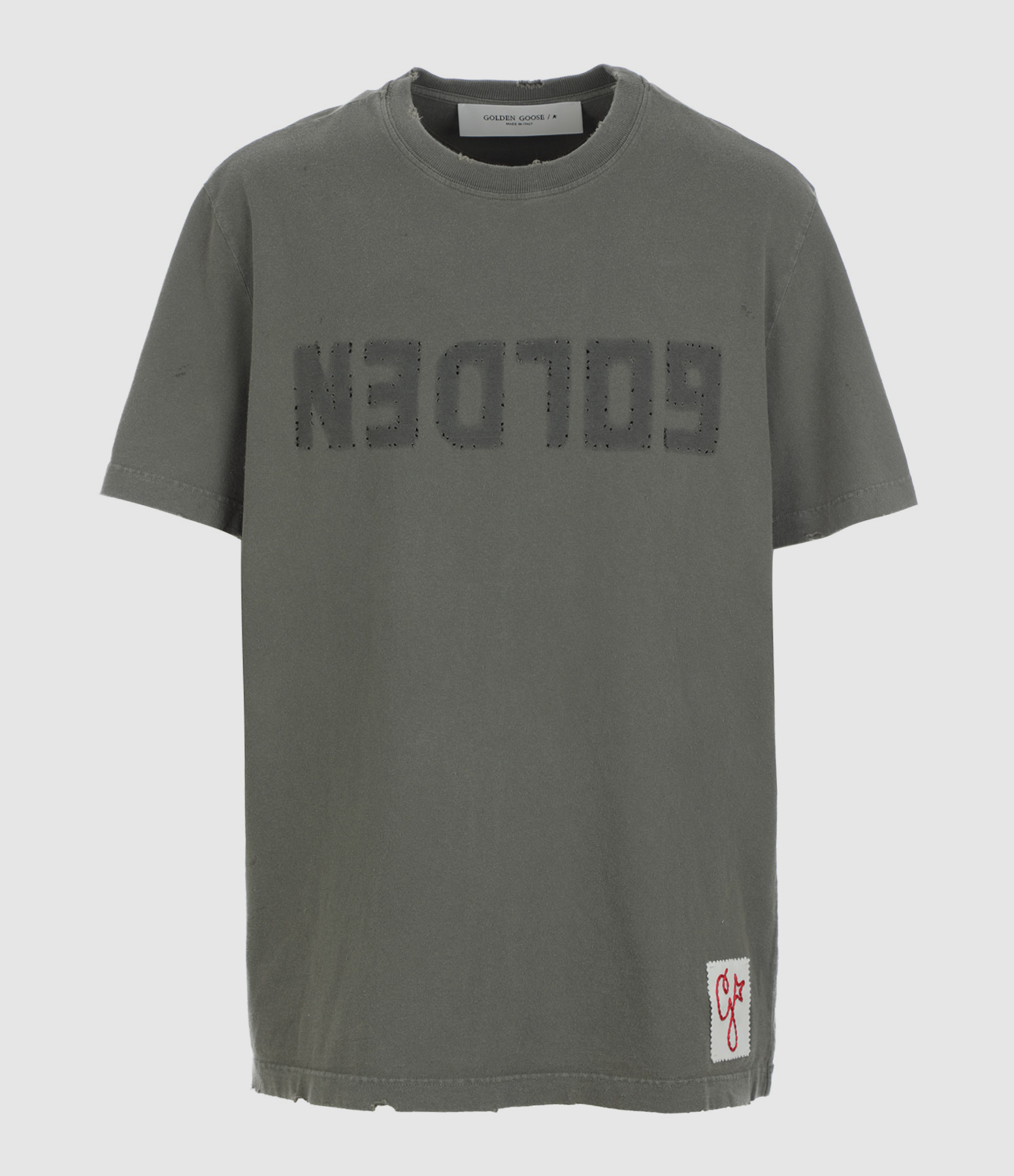 Tee-shirt Homme Golden Patch Coton Kaki