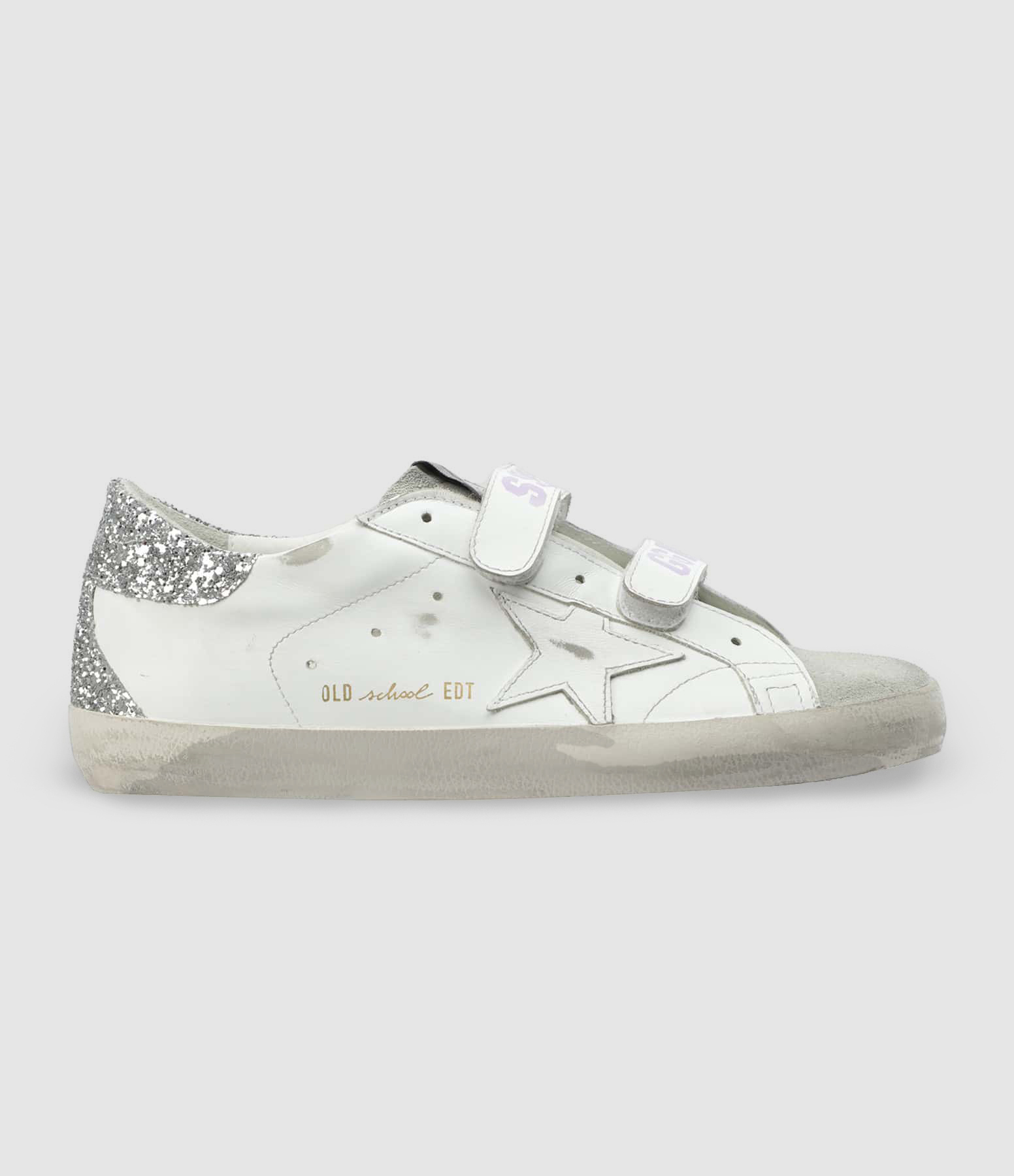 Baskets Old School Glitter Cuir Blanc