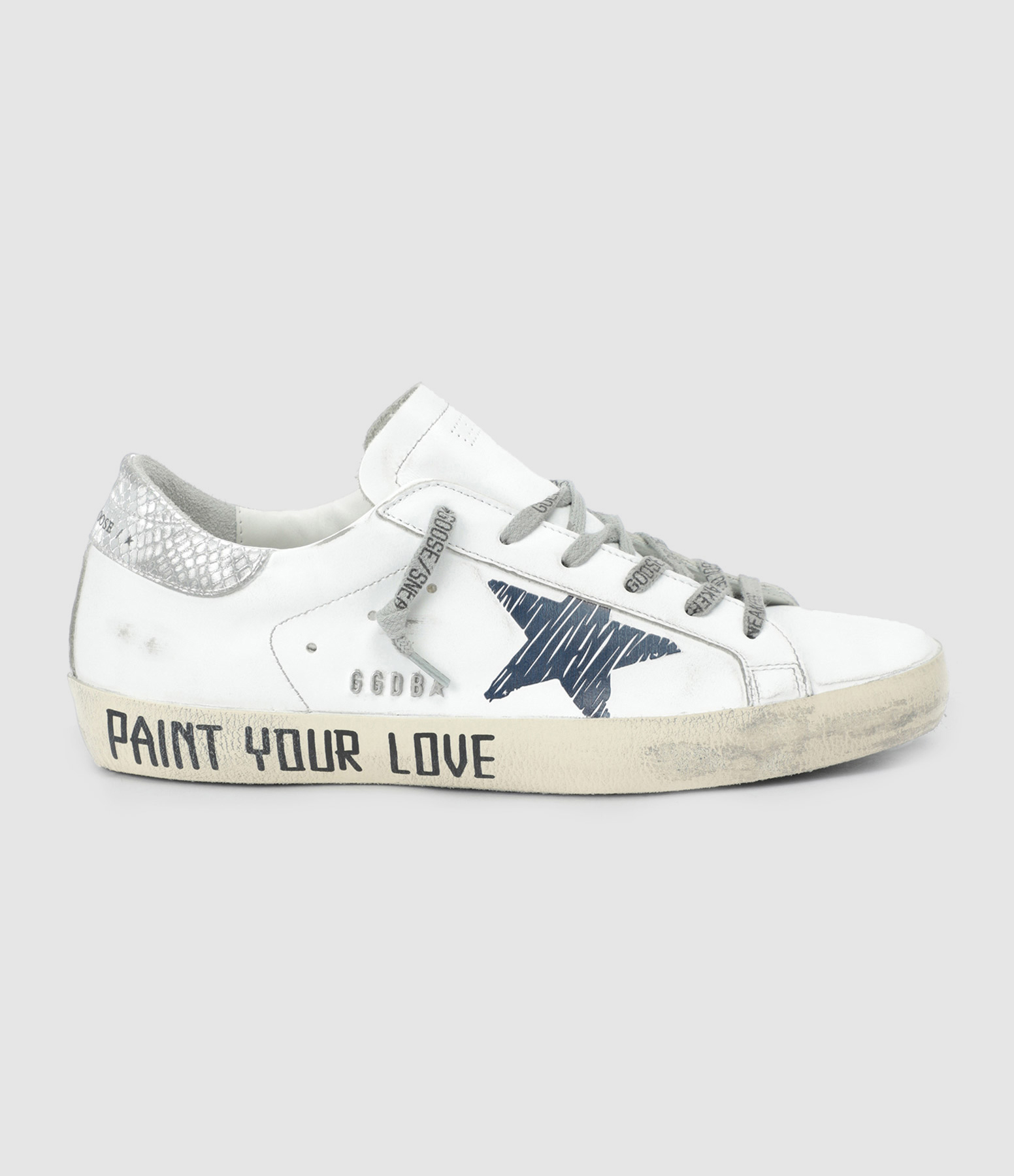 Baskets Super-star Sérigraphie Cuir Blanc