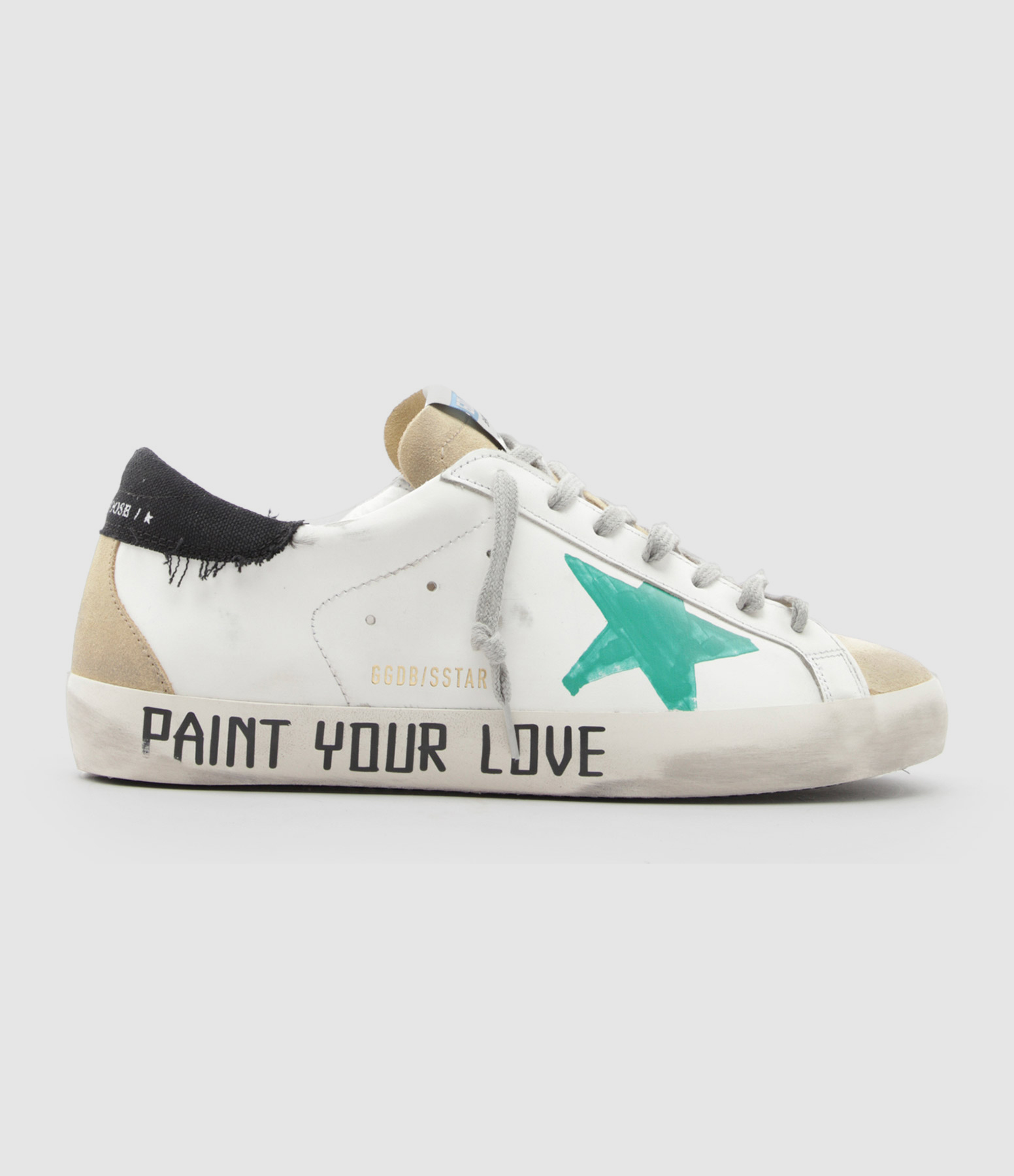 Baskets Homme Superstar Cuir Blanc Vert Noir