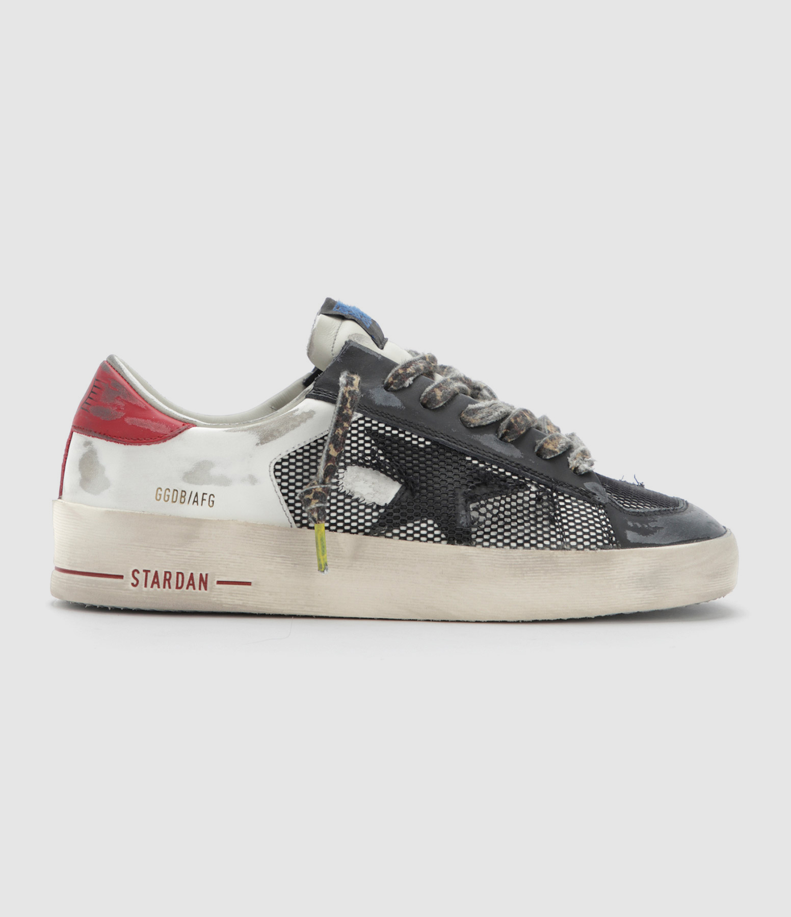 Baskets Homme Stardan Cuir Blanc Noir Rouge