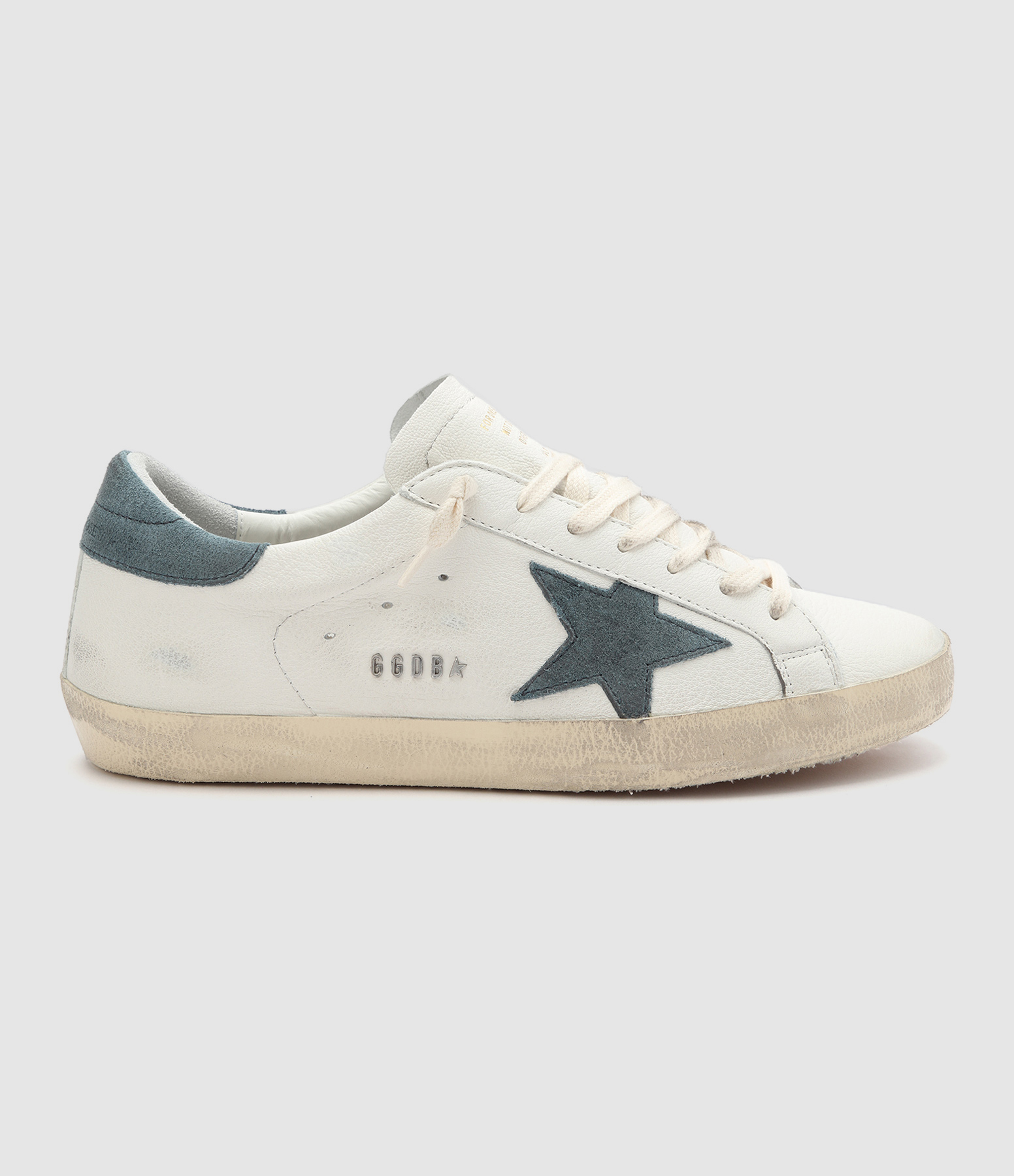 Baskets Homme Superstar Cuir Blanc Vert Bouteille
