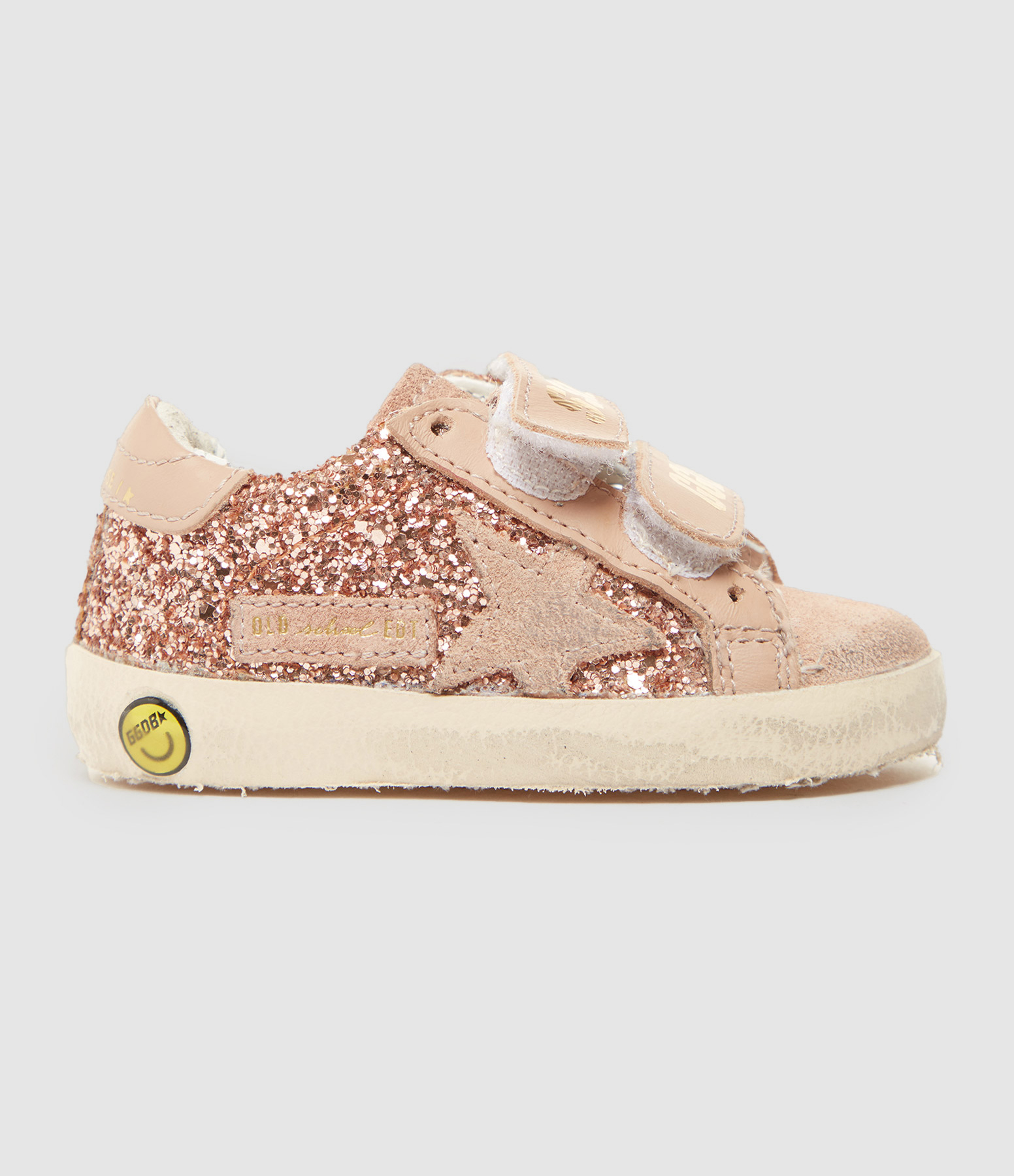 Baskets Enfant Old School Cuir Glitter Pêche Beige