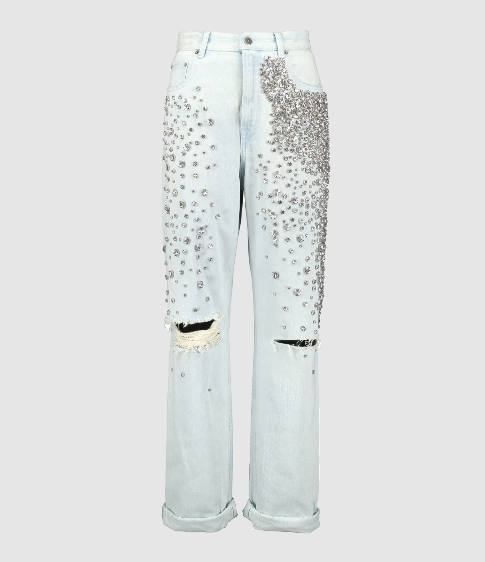 Jean Flare Femme American Exchange – Taille 26 – Bleu Clair Délavé Avec Strass