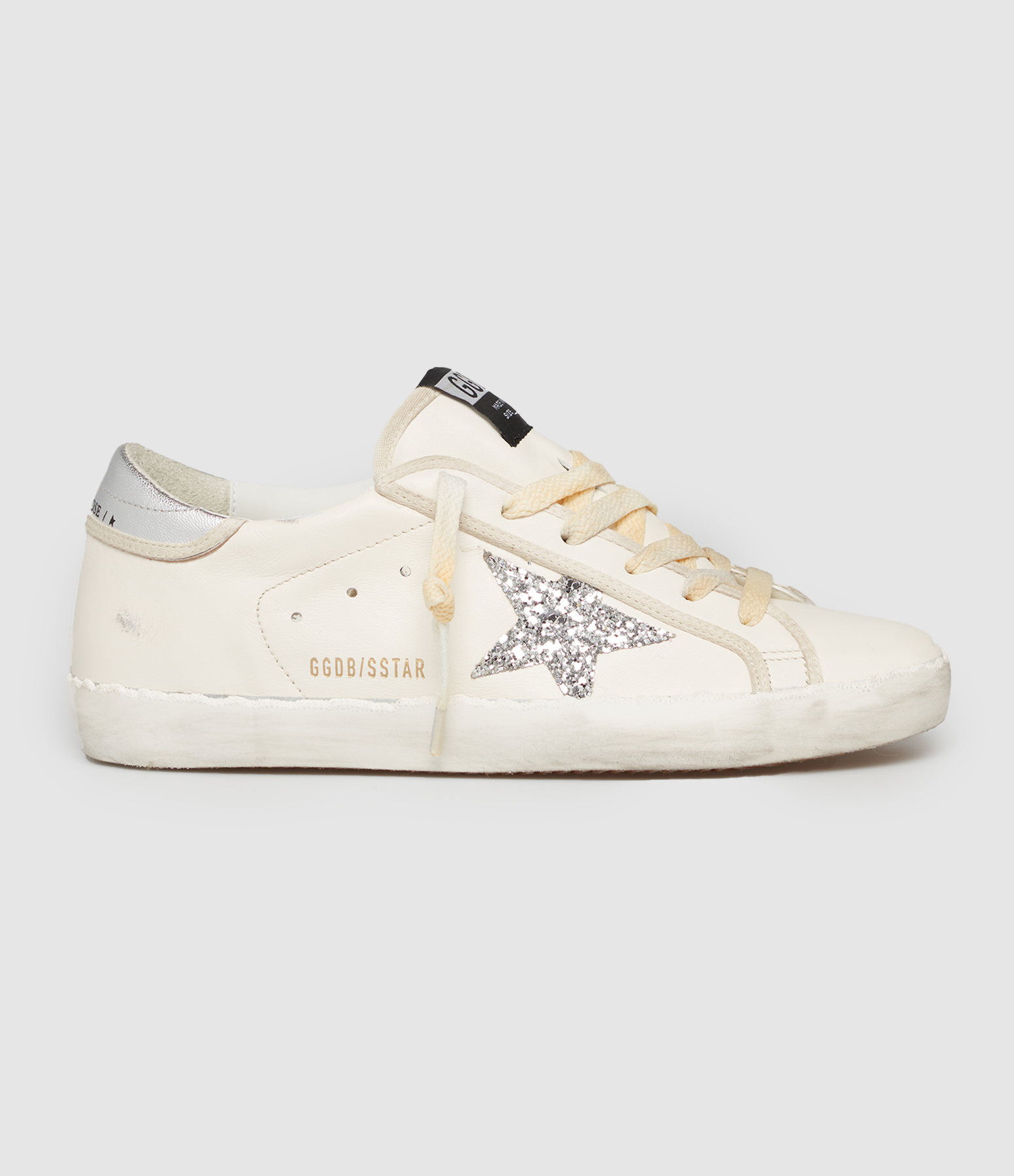 Baskets Super-Star Étoile Glitter Blanc Argenté