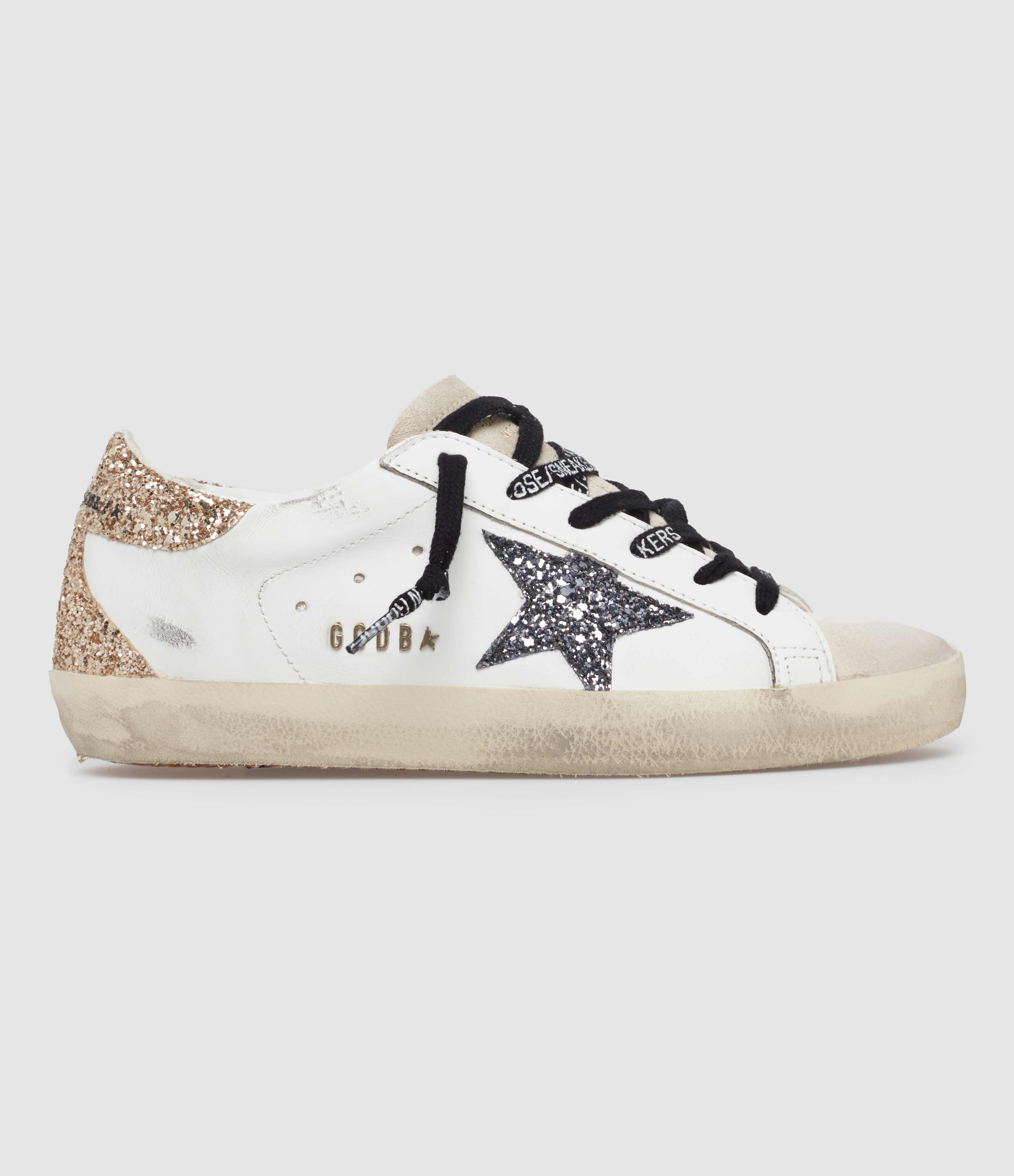 Baskets Super-Star Crème Noir Doré