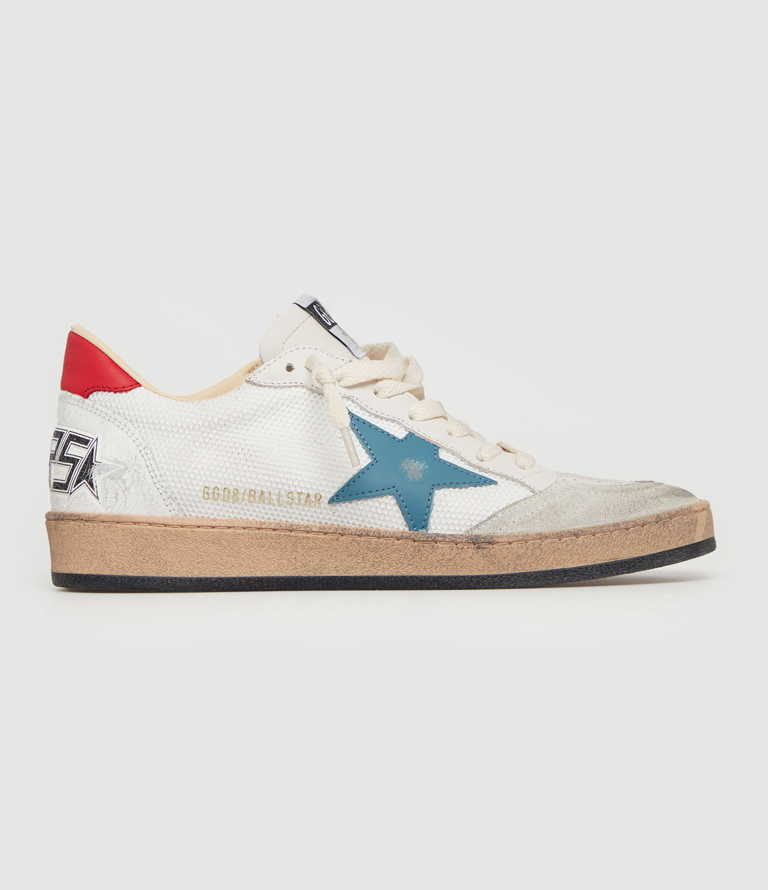 Baskets Homme Ballstar Cuir Bleu/Rouge
