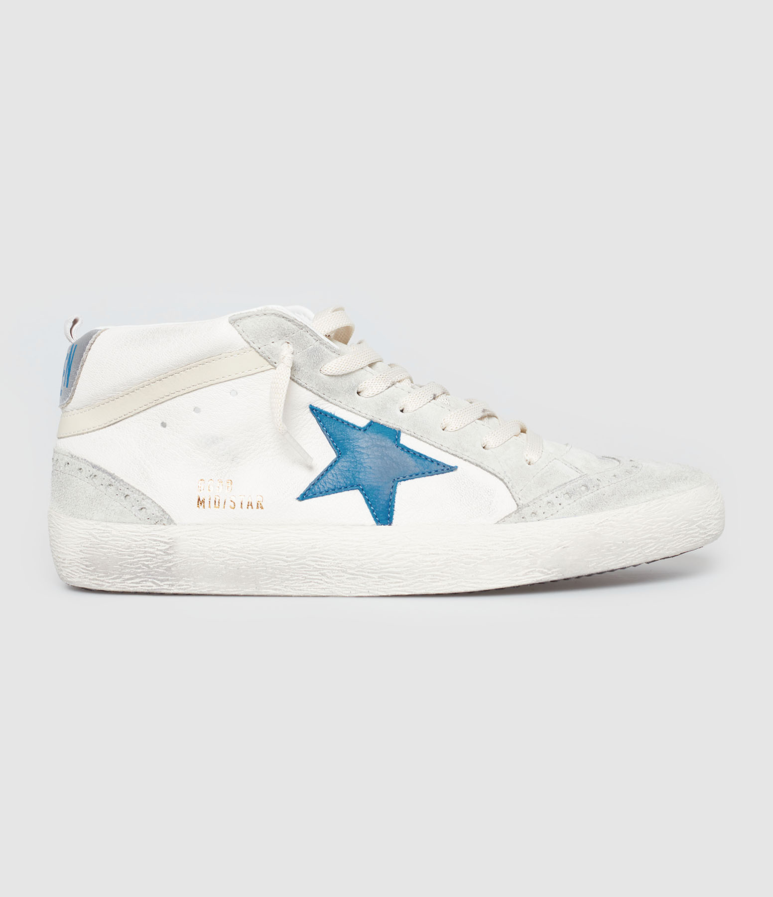 Baskets Homme Mid Star Cuir Blanc