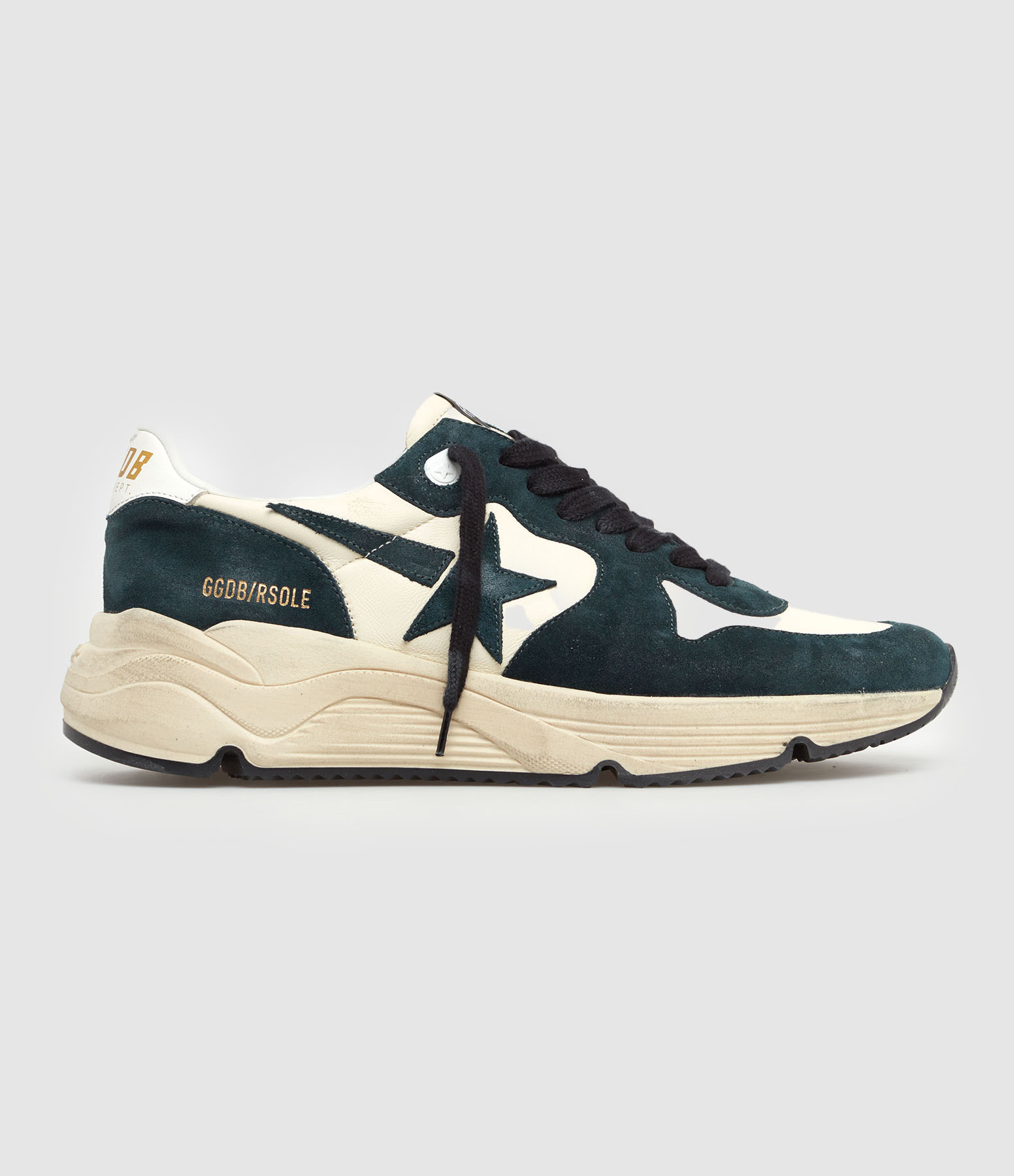 Baskets Homme Running Sole Cuir Vert