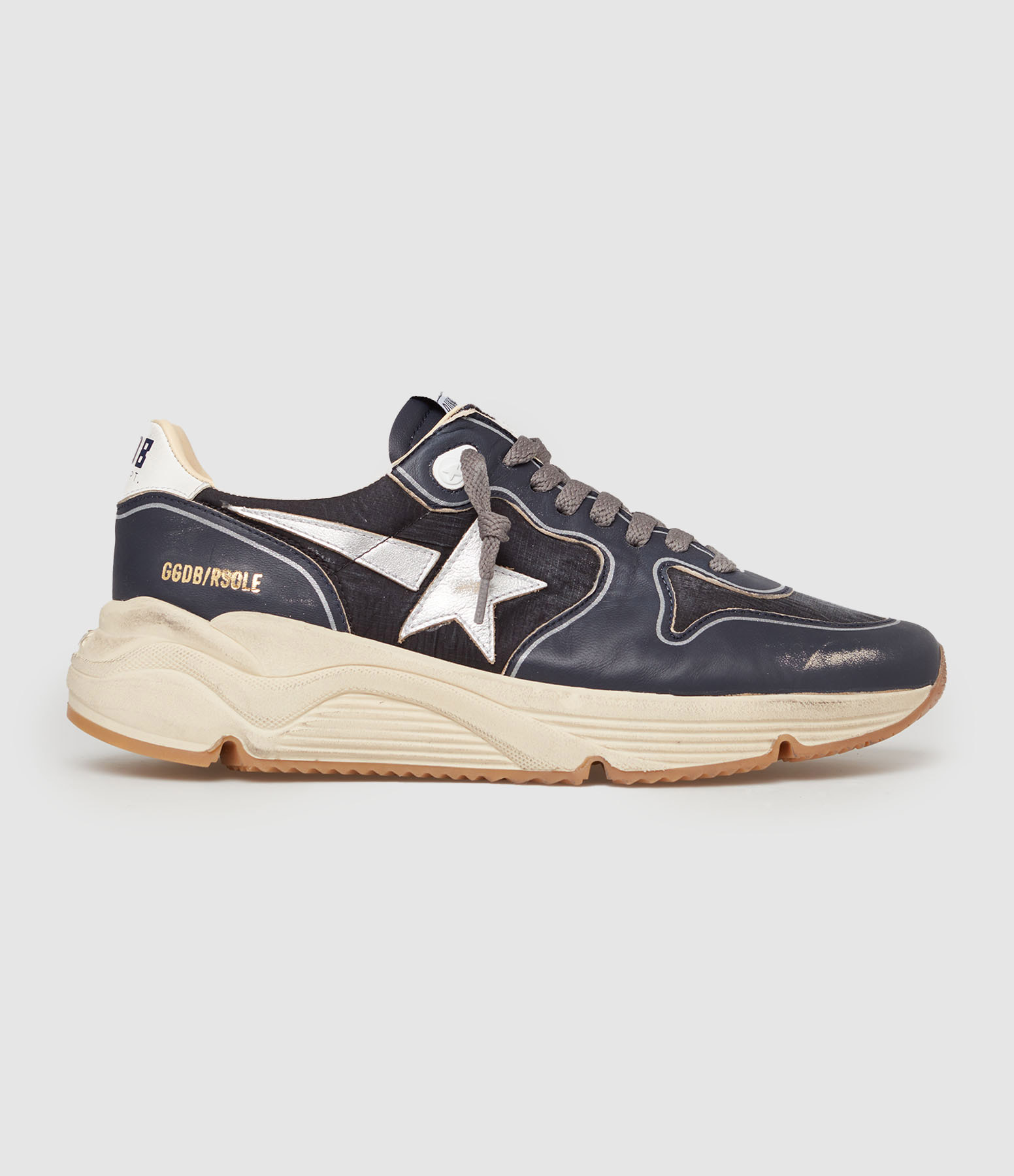 Baskets Homme Running Sole Cuir Bleu