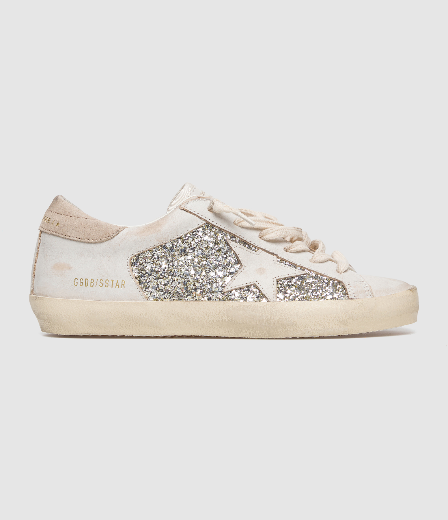 Baskets Super-Star Glitter White Platinum Beige