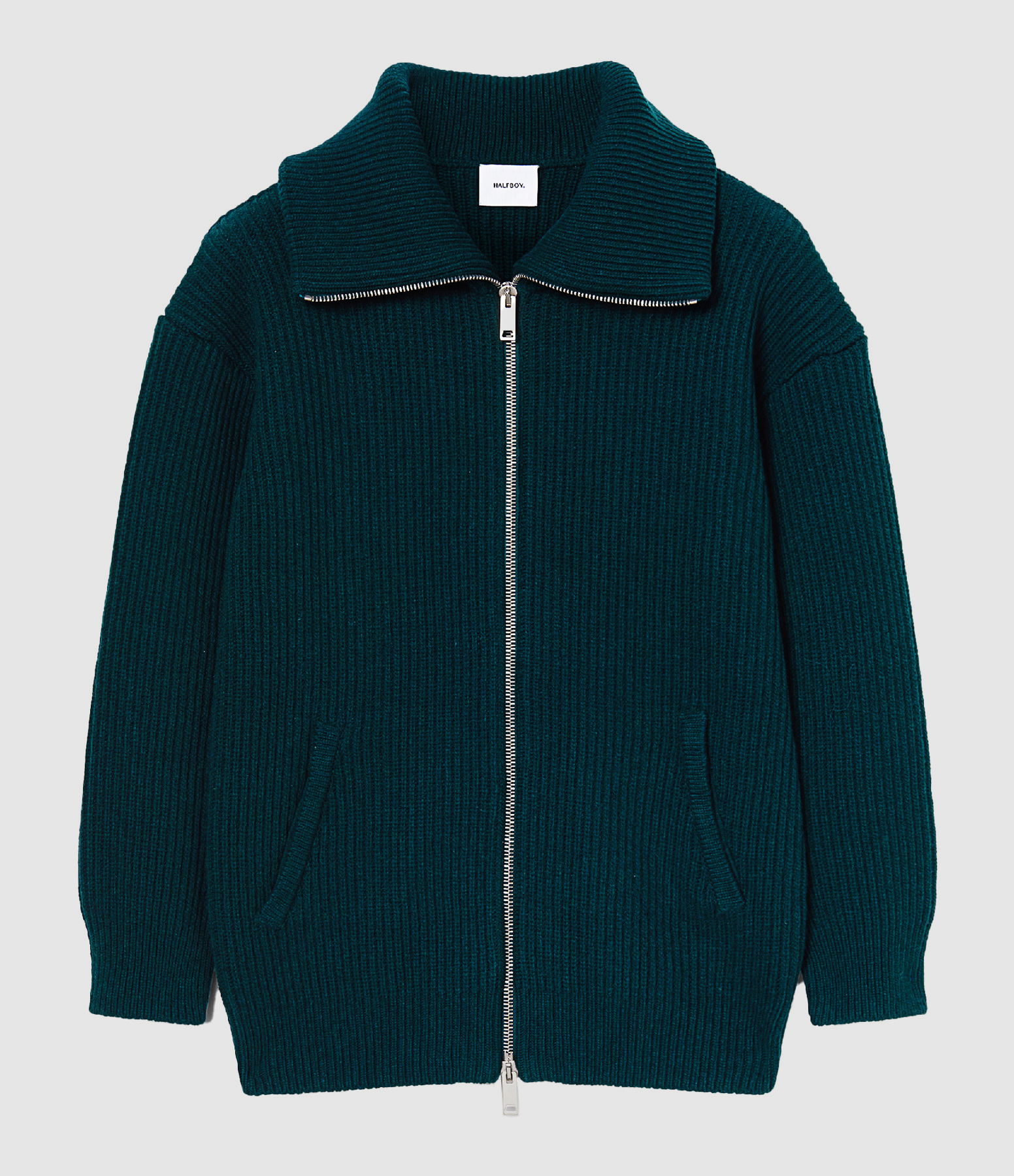 Veste Zip Laine Mérinos Vert