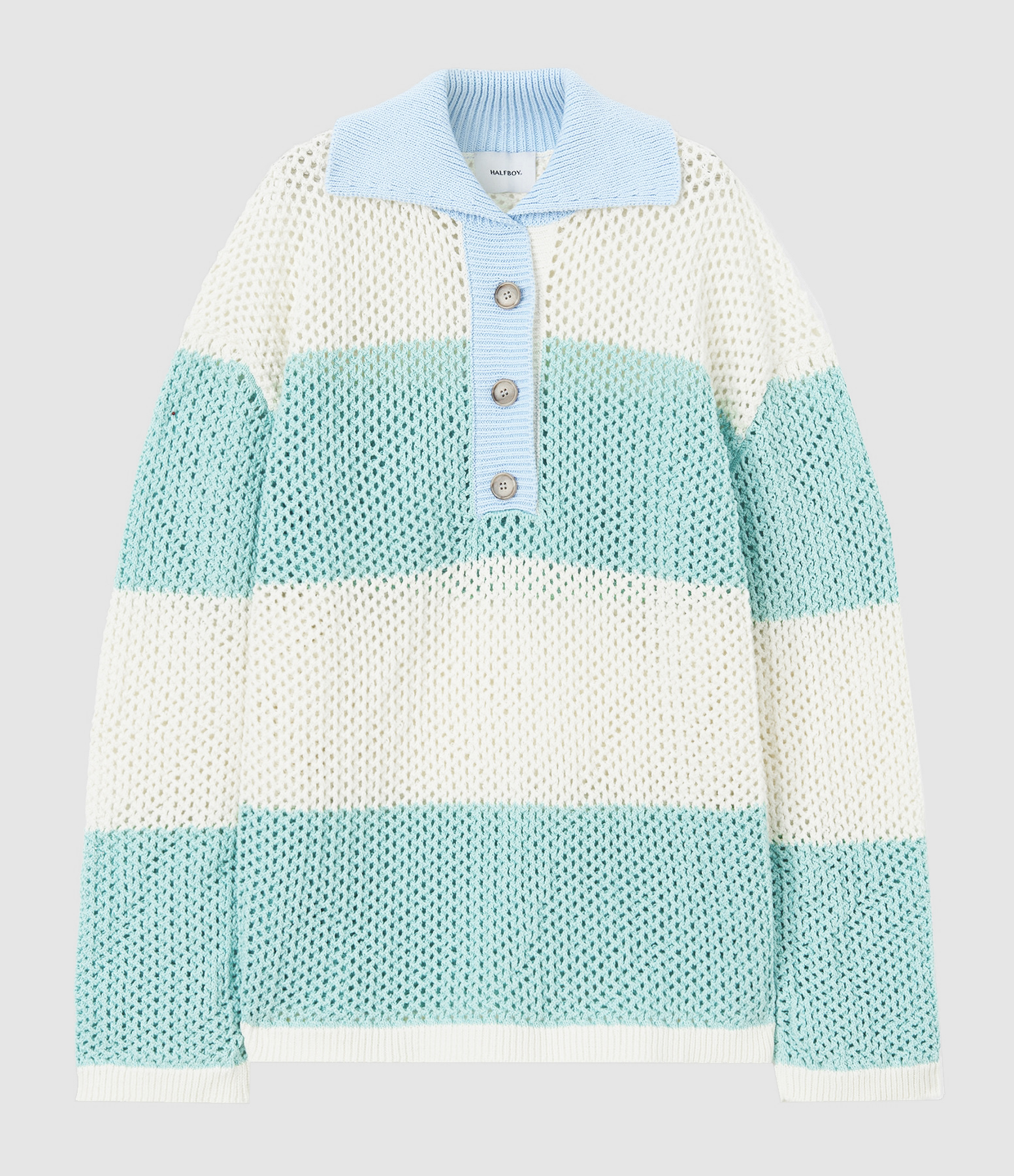 Polo Coton Crème Bleu