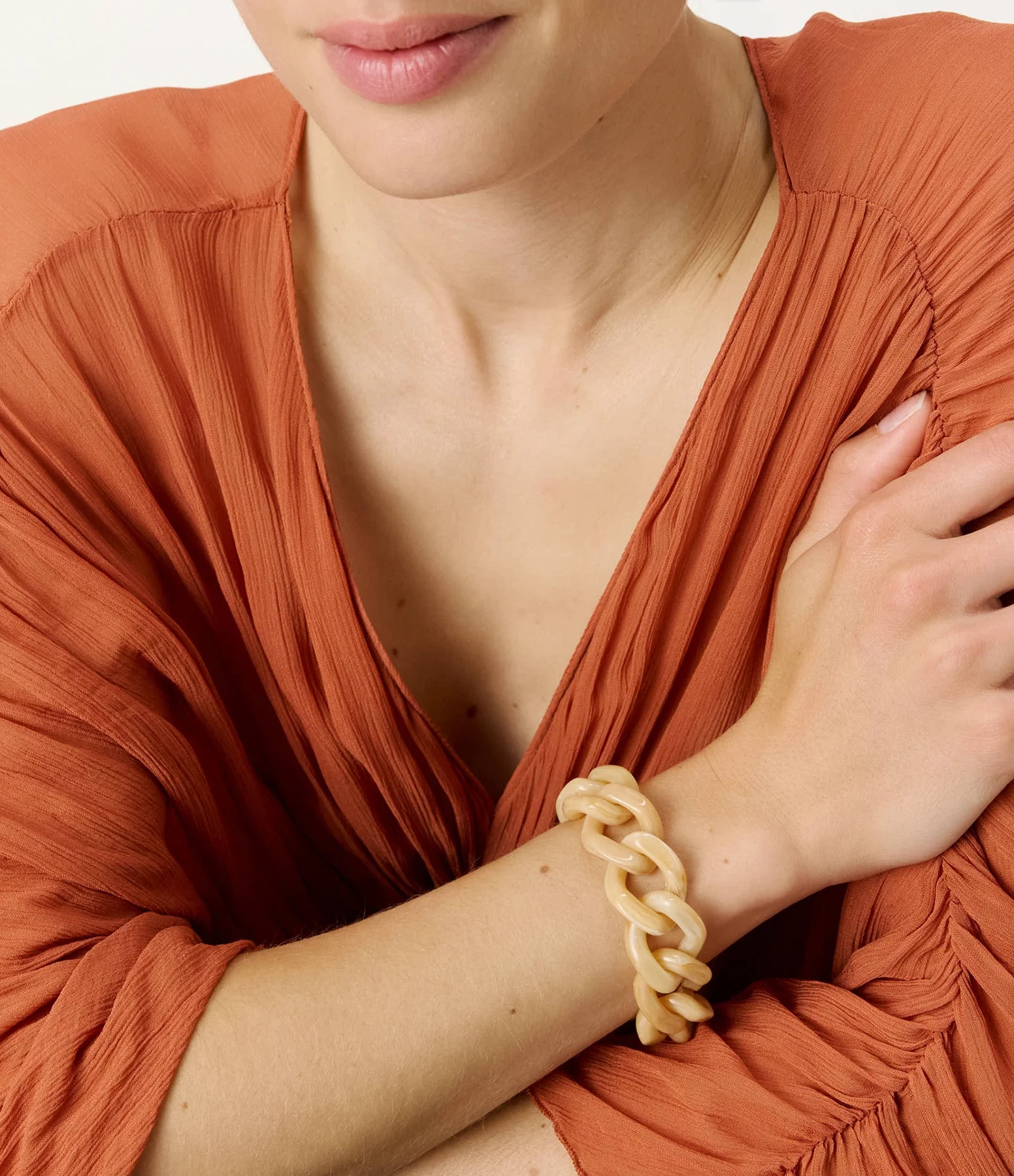 Bracelet Flat Chain Crème Brulée Marble
