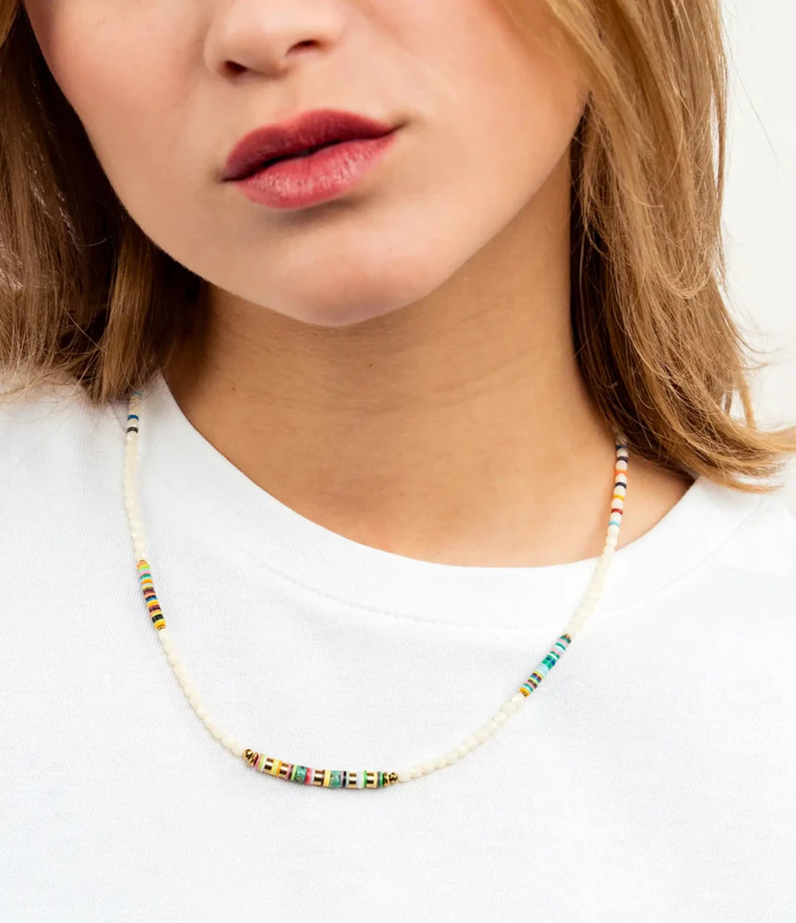 Collier Happy 3 Vanille & Multicolore
