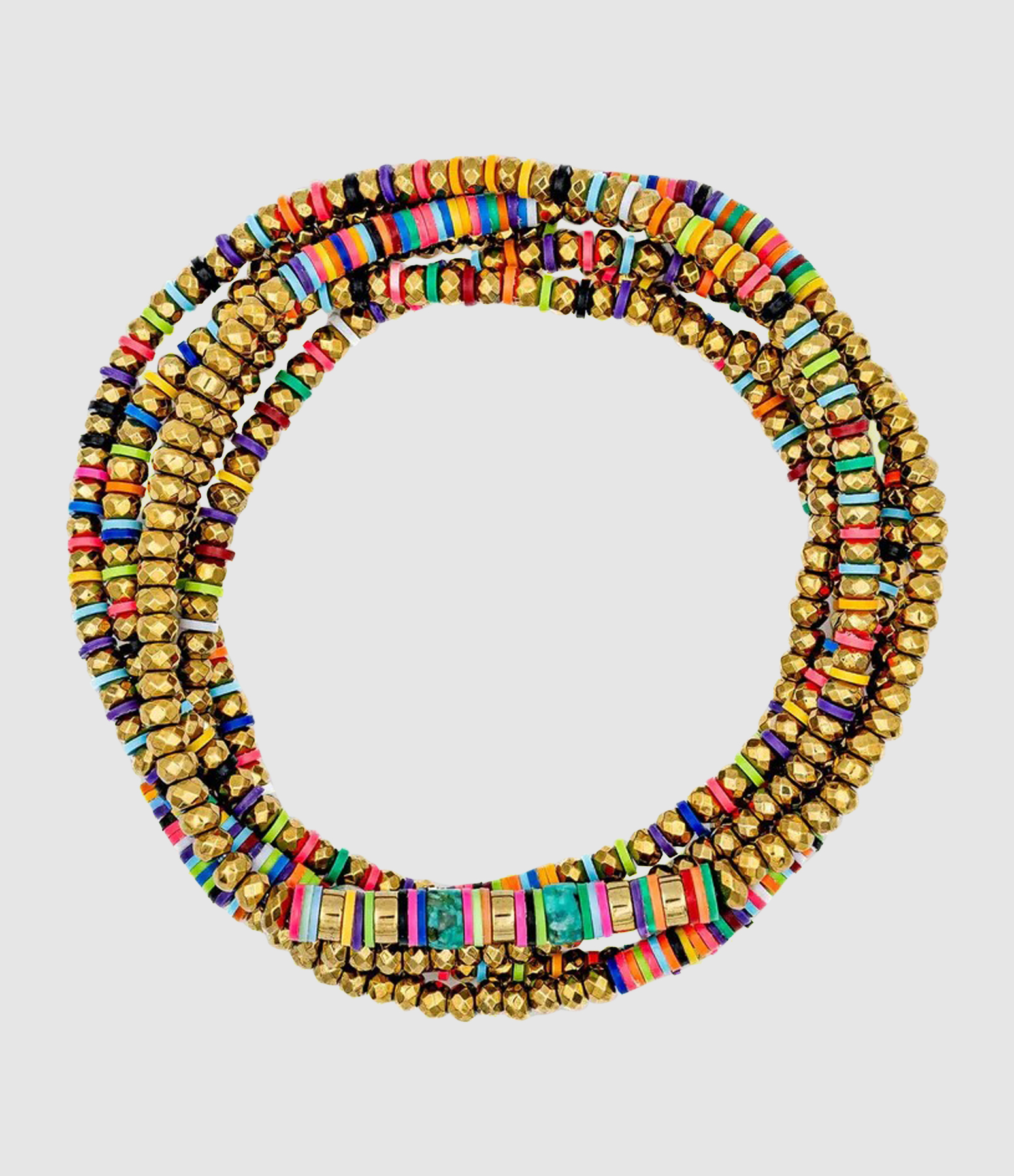 Collier Happy 6 Gold & Multicolore