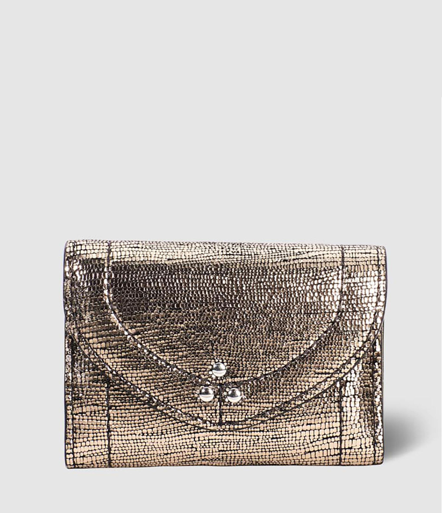 Porte-Monnaie Helmut PM Cuir Lamé Champagne