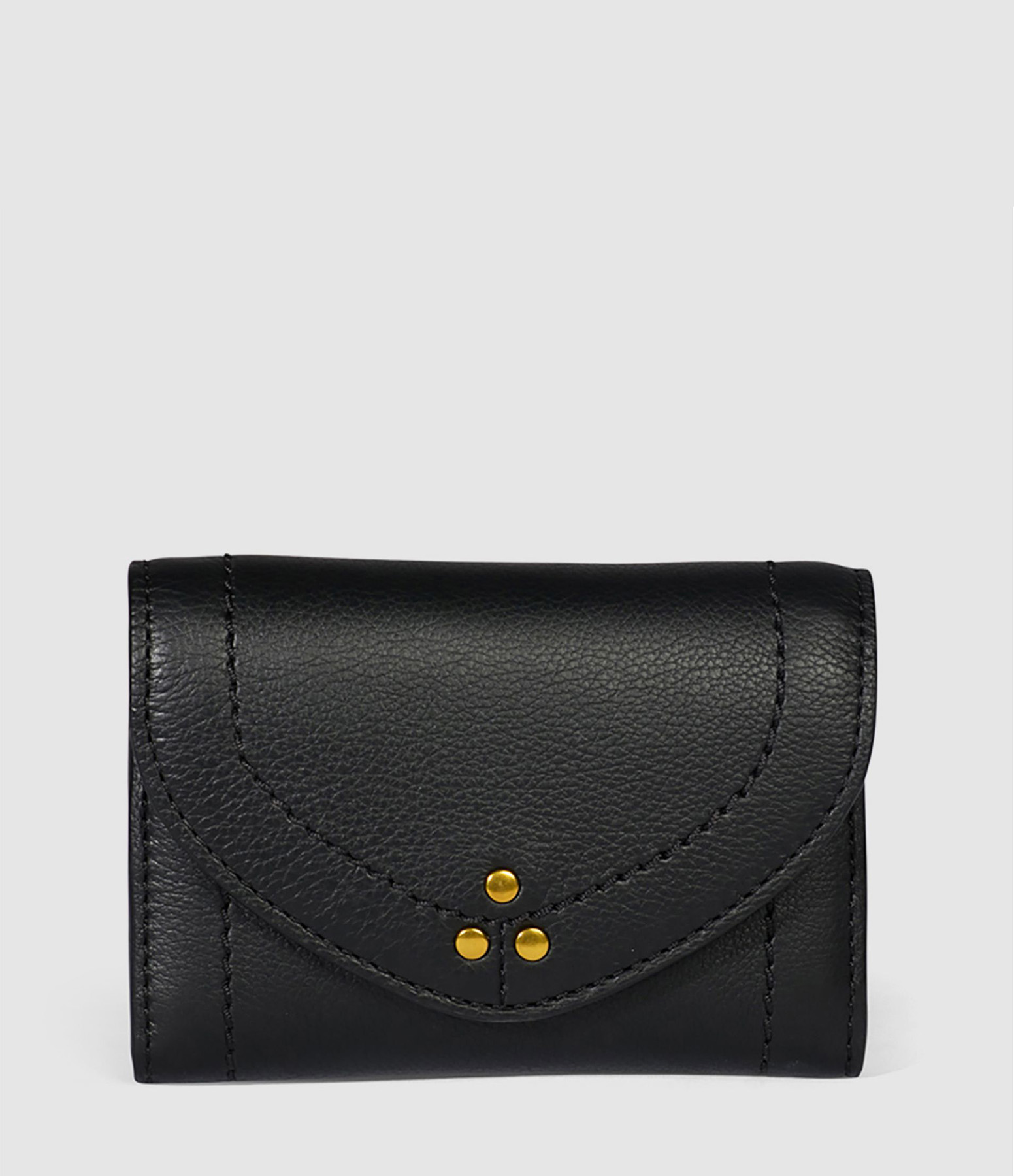 Portefeuille Helmut PM Cuir Lisse Noir Brass