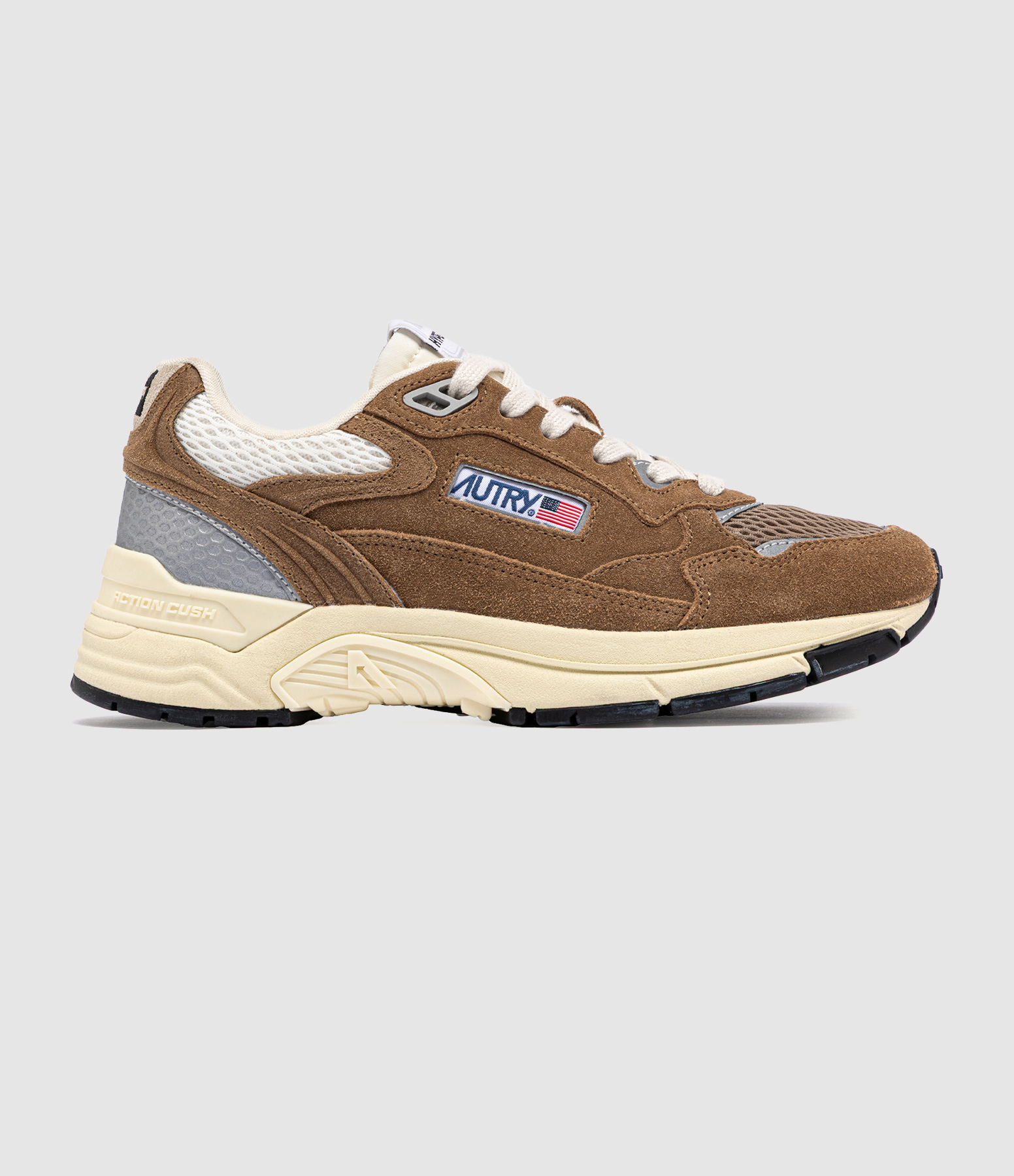 Baskets Homme Hyperway Low Suede Mesh Cigar Silv