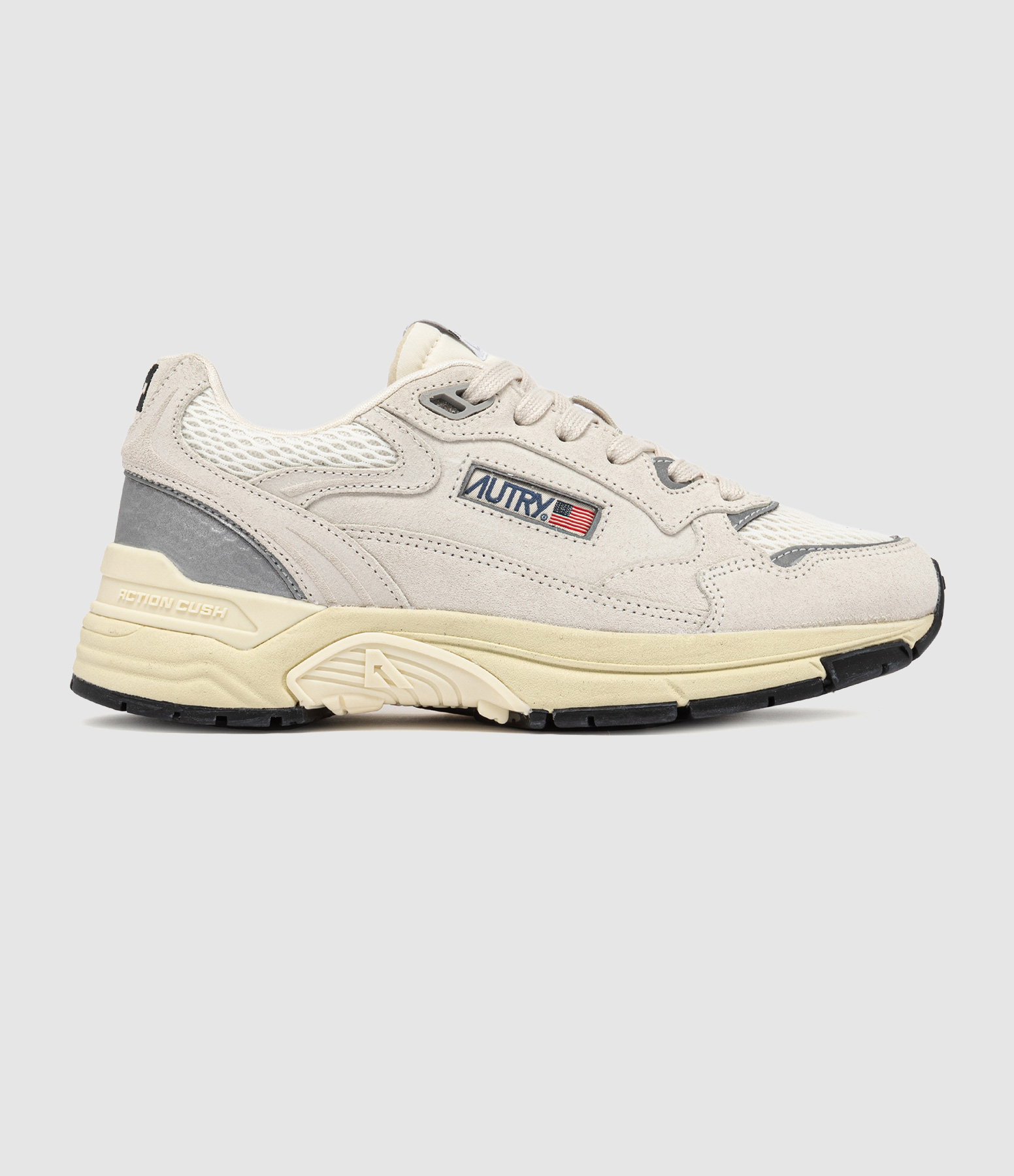 Baskets Hyperway Low Femme Suede Mesh Wht Silv