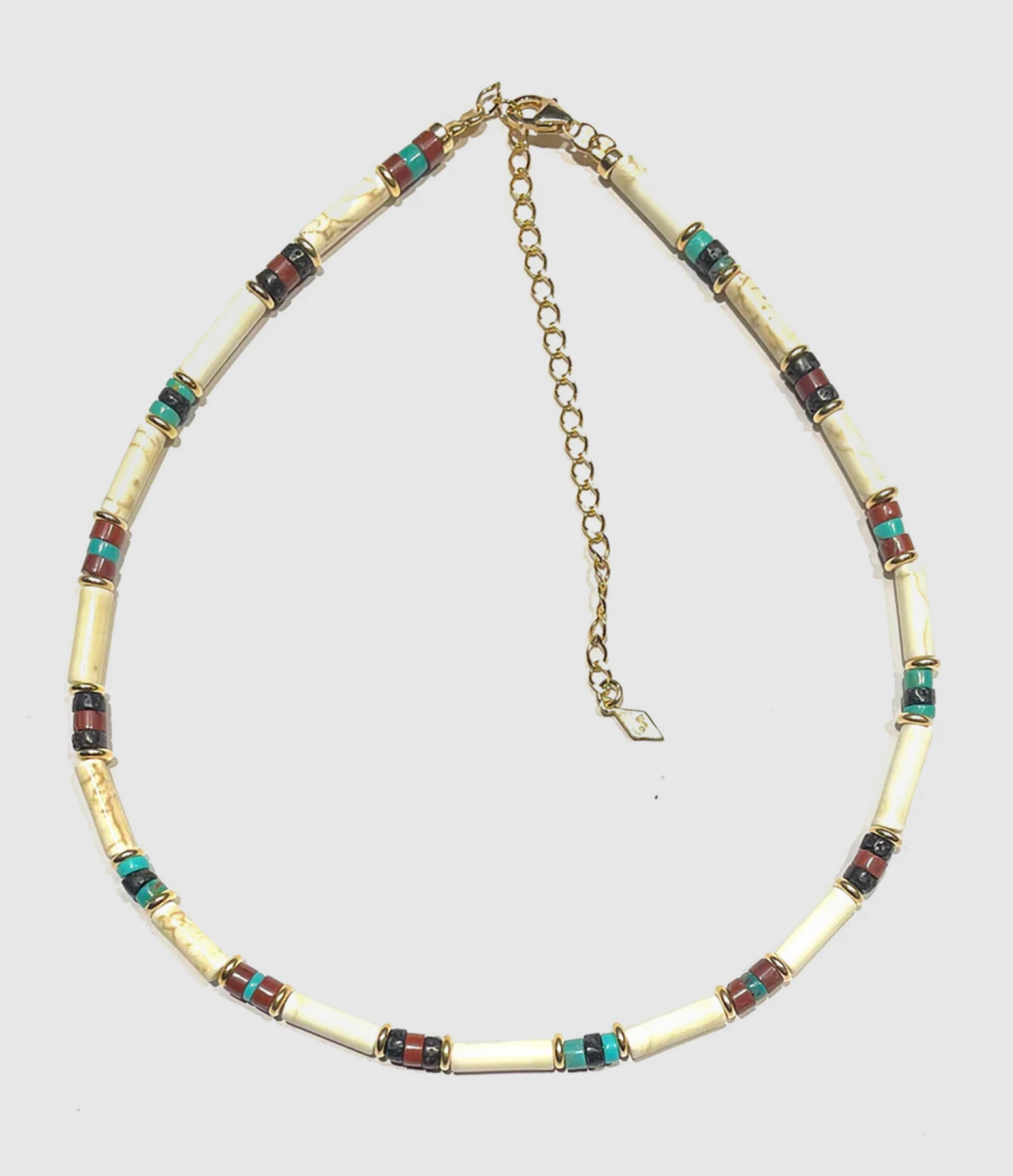 Collier Diego Tubes Surf Blanc