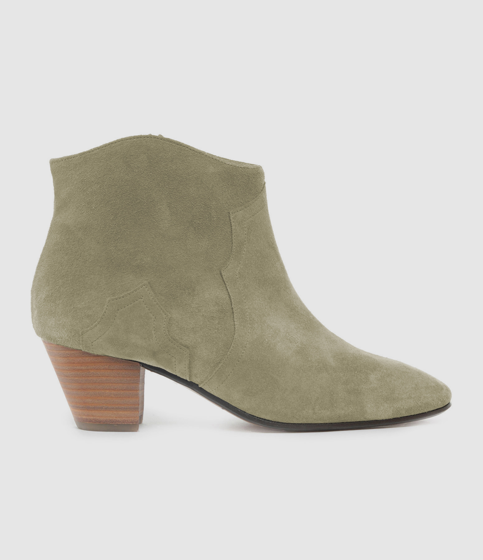 Bottines Dicker Veau Velours Taupe
