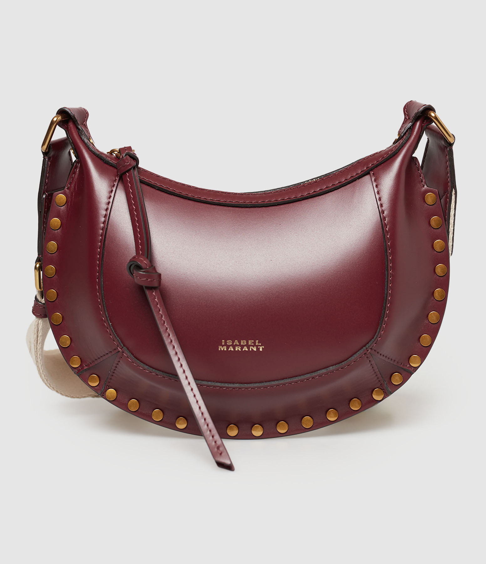 Sac Mini Moon Cuir Lisse Bordeaux