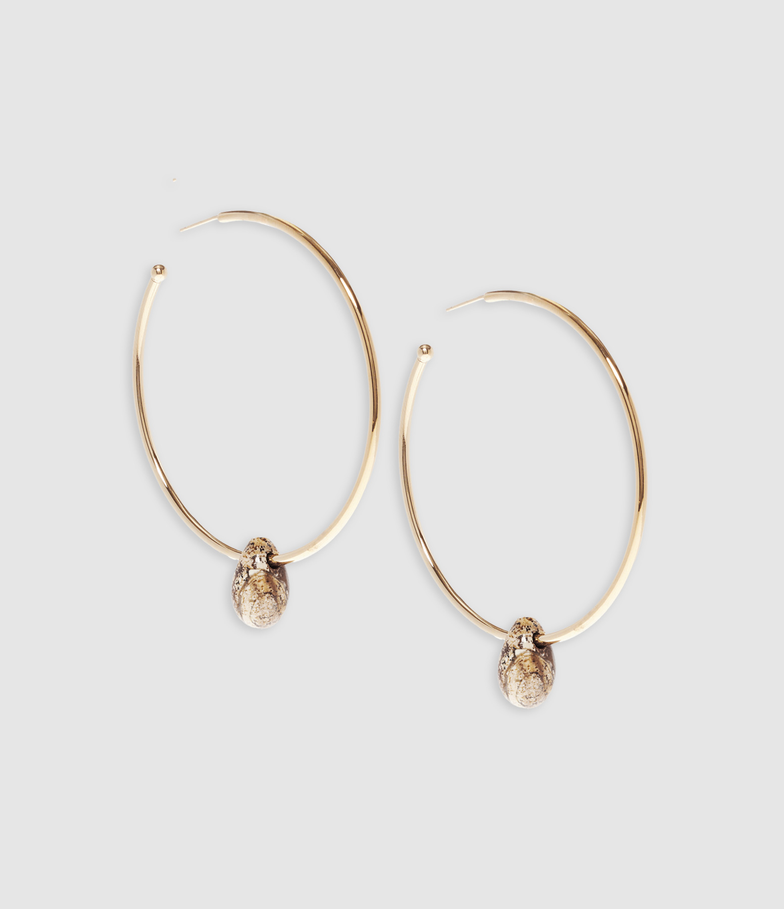 Boucles d'Oreilles Large Hoops Natural
