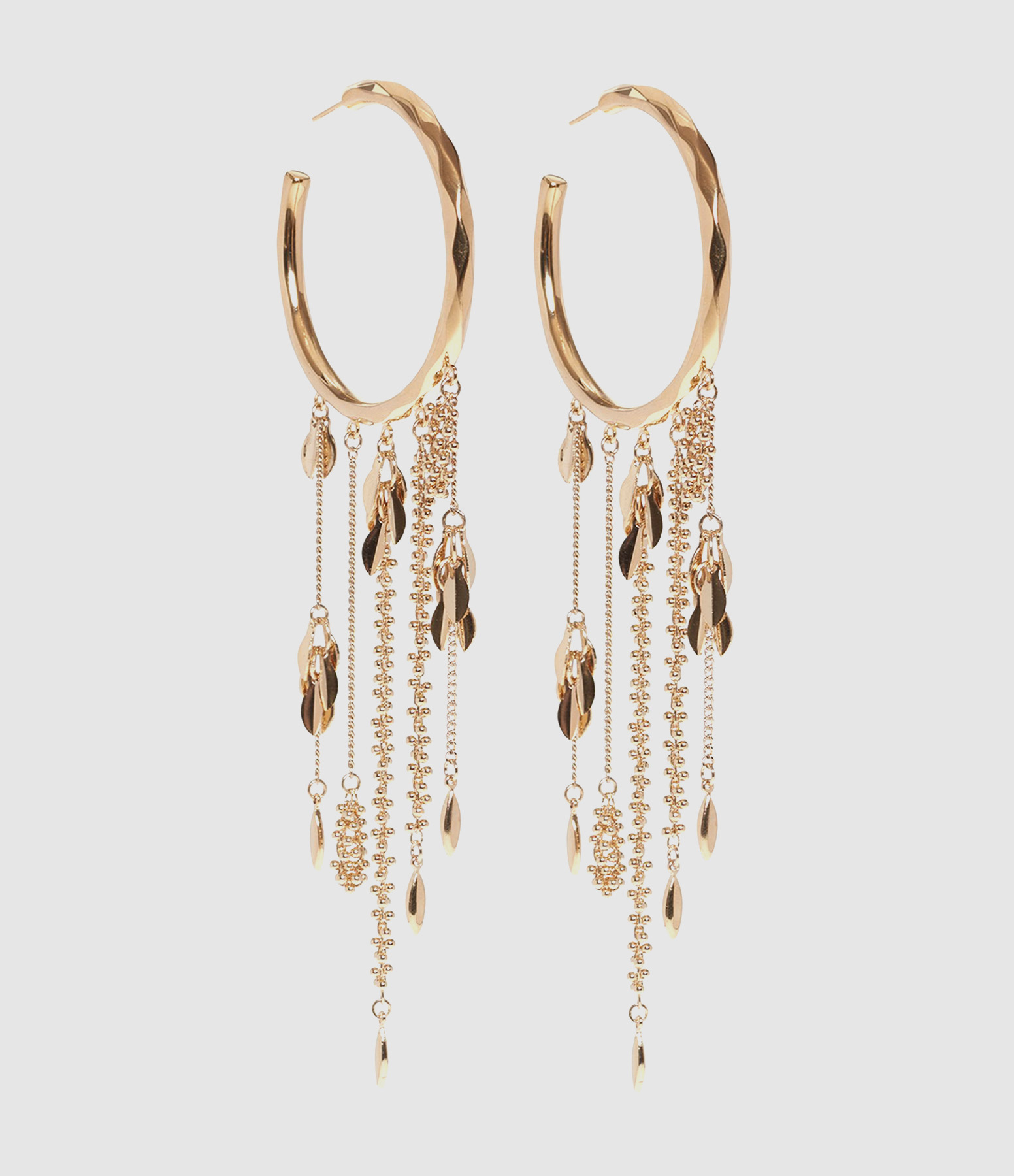 Boucles D'Oreilles Fringe Hoops Dore