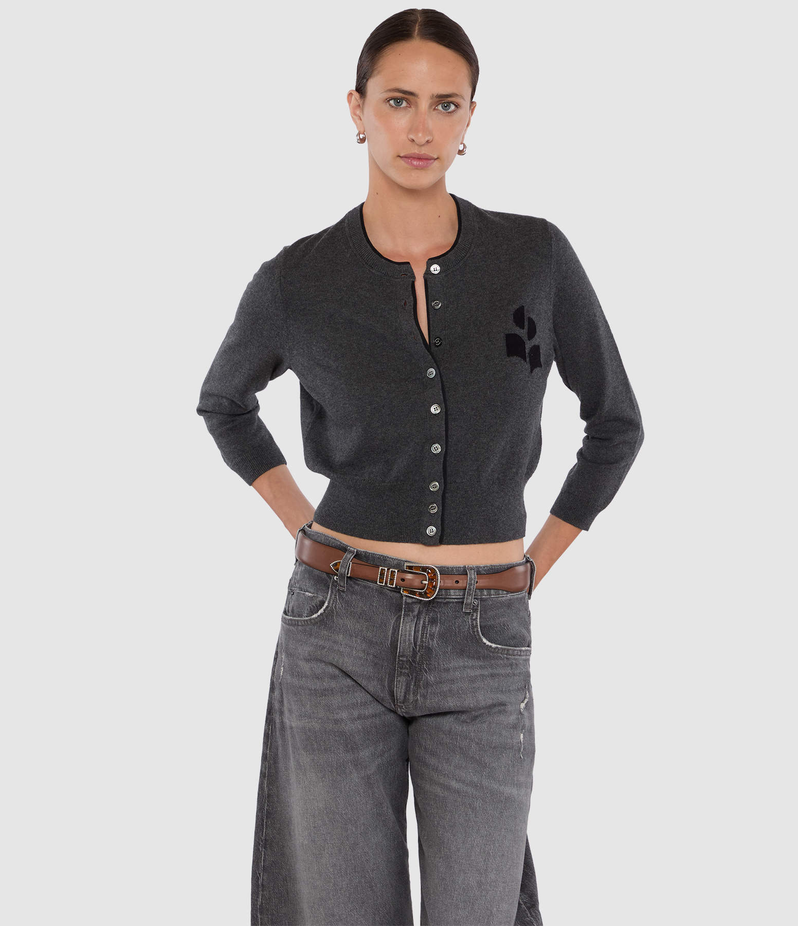 Cardigan Lona Anthracite Black