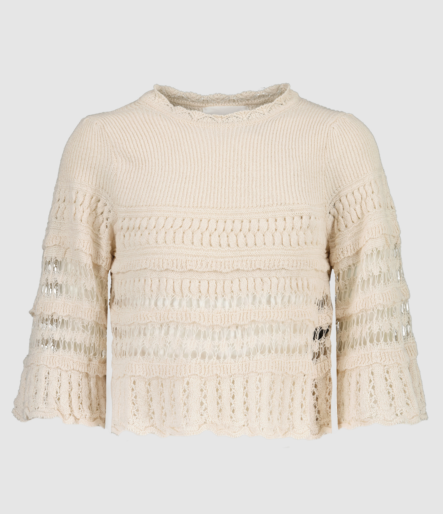Pull Frizy Coton Écru
