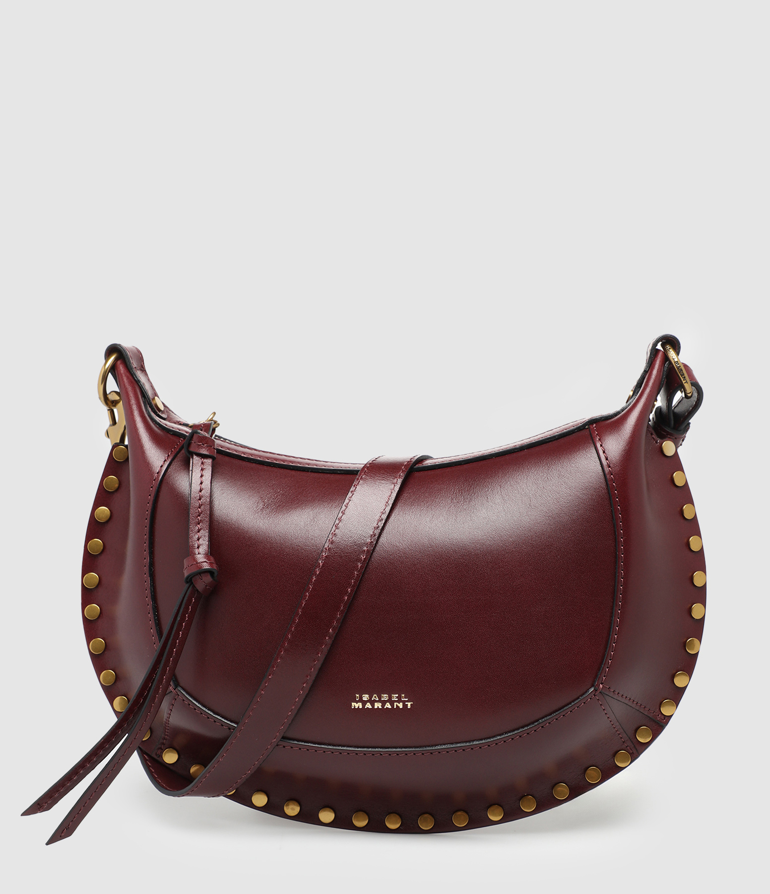 Sac Oskan Moon Cuir Lisse Bordeaux