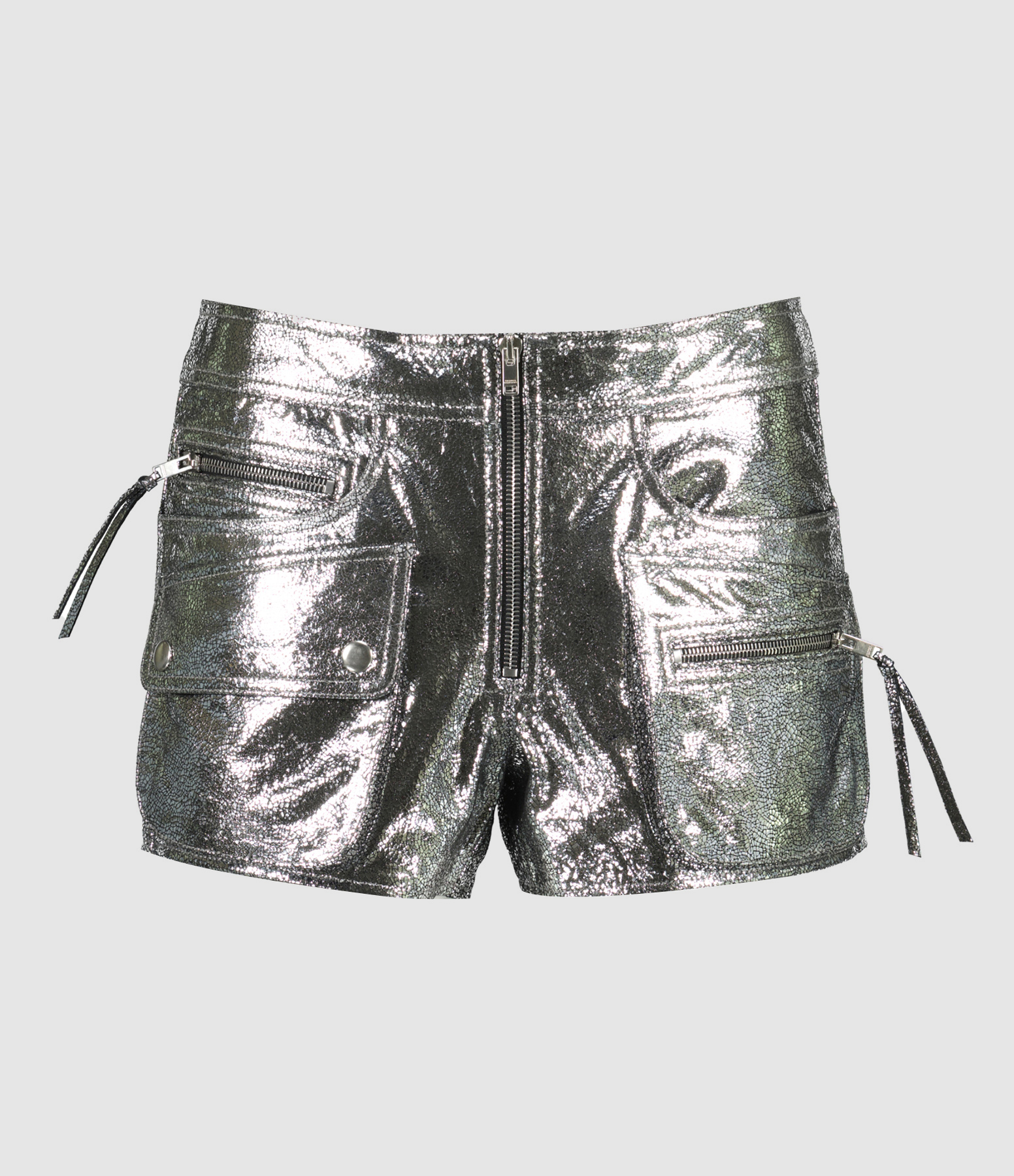 Short Coria Cuir Argenté