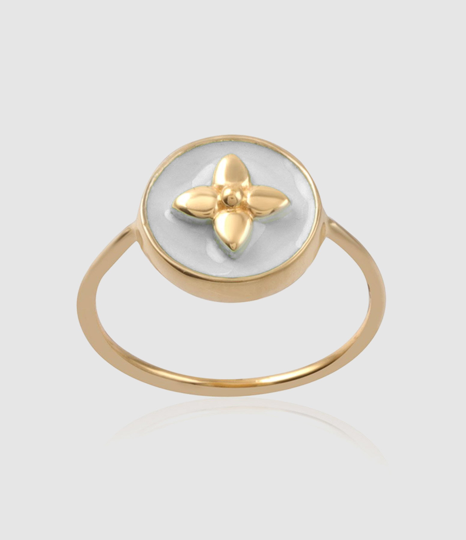 Bague Croisette Laquée Blanc