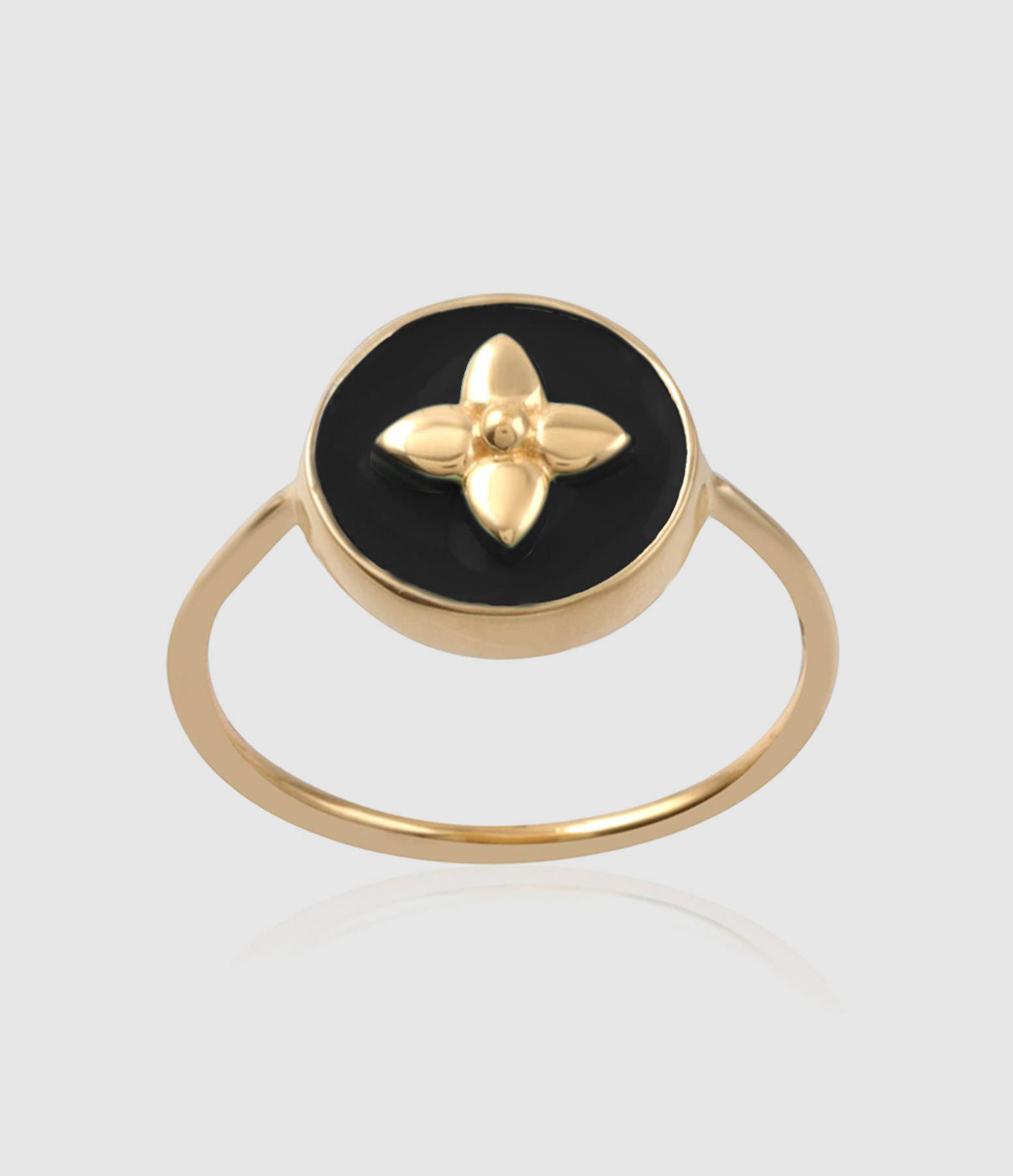 Bague Croisette Laquée Noir