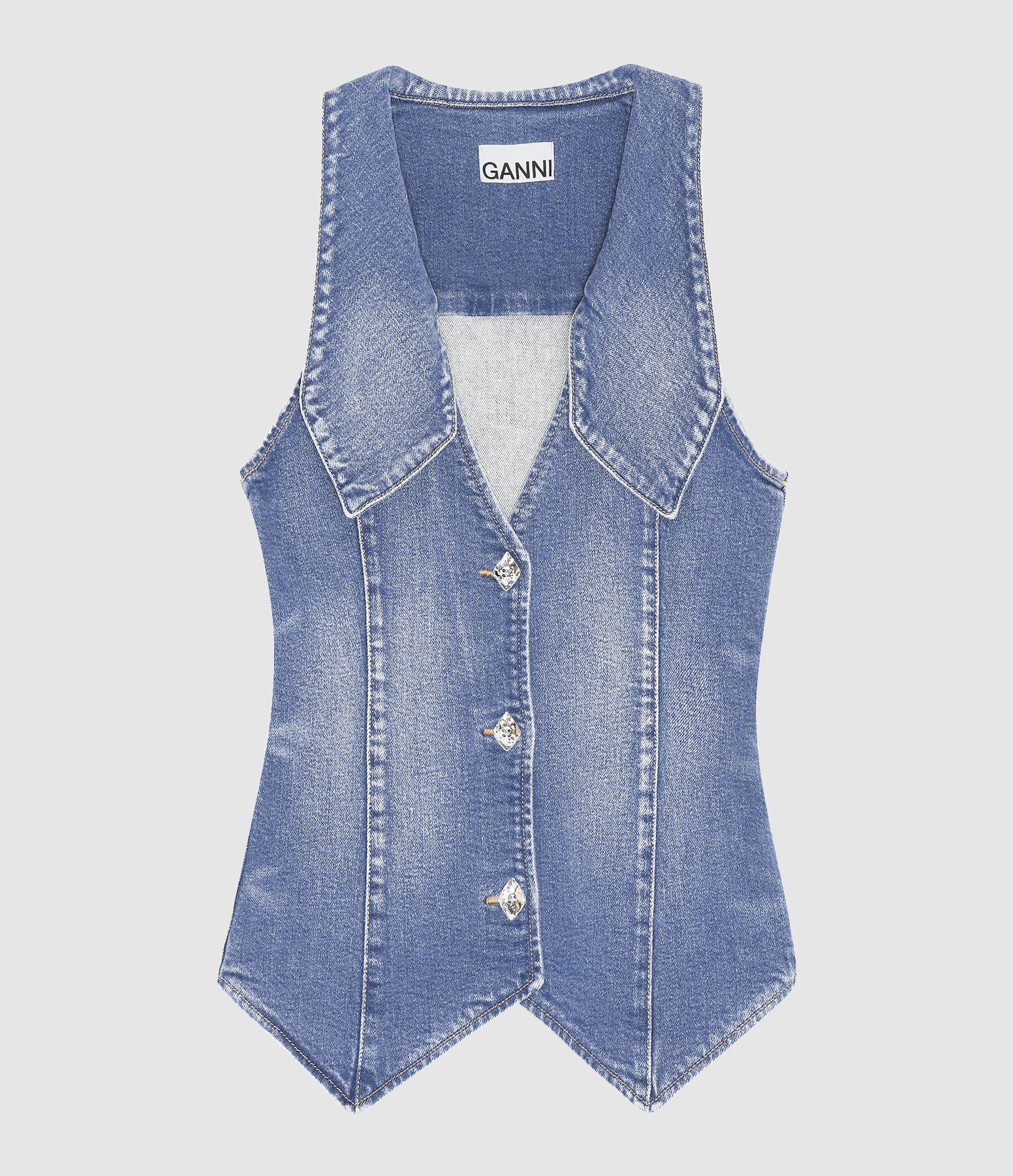Veste Sans Manches Bleu Vintage