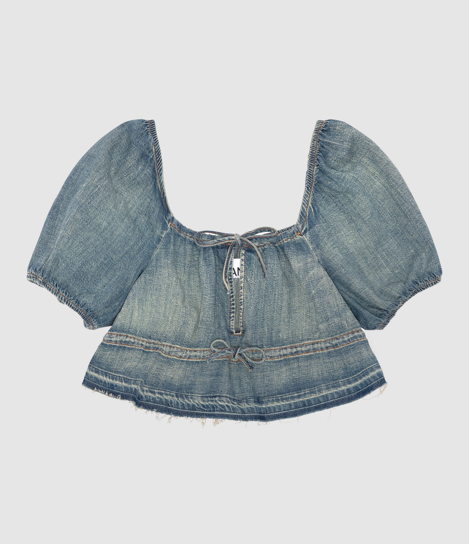 Top Court Coton Organique Denim Bleu