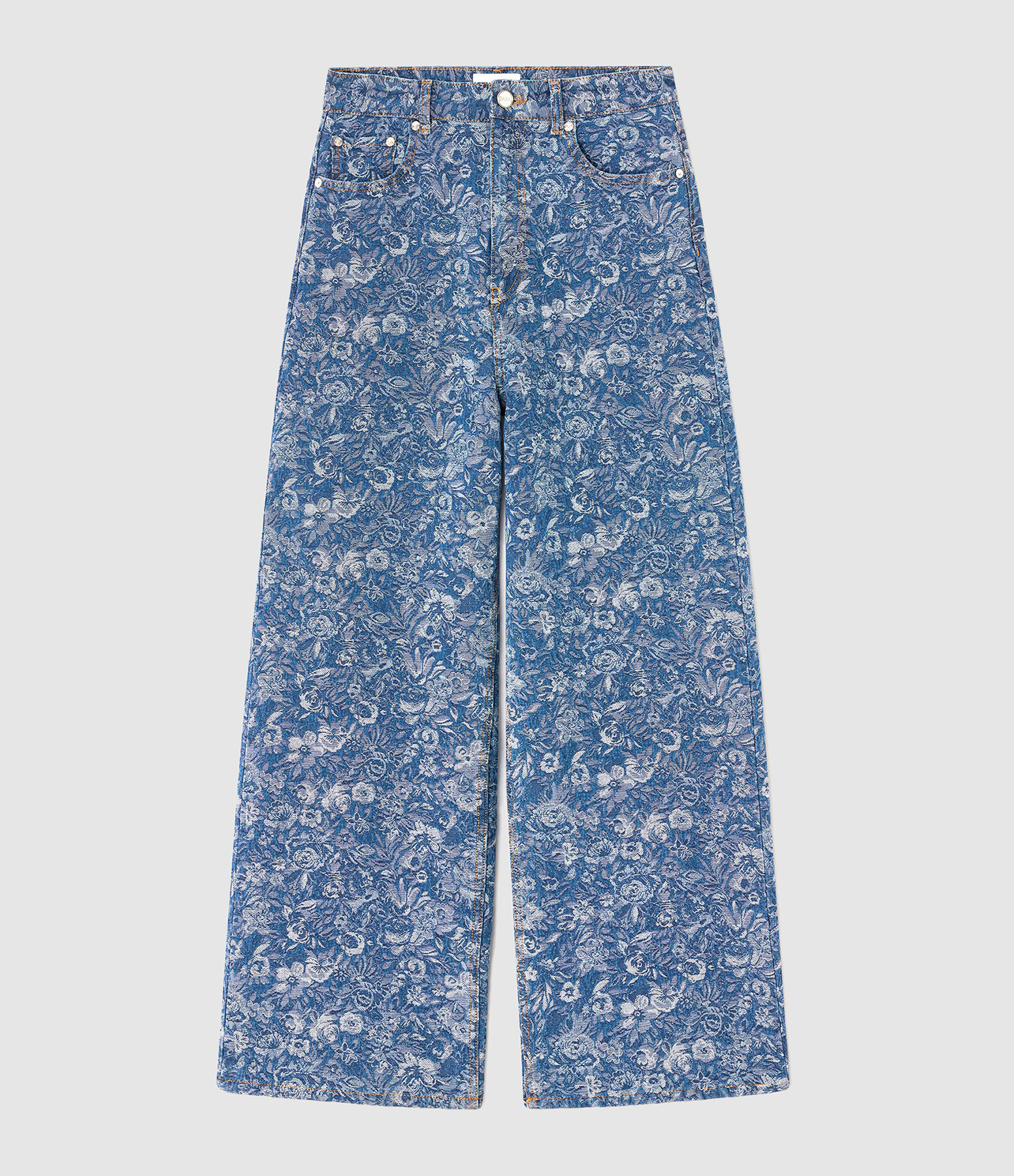Jean Tapestry Betzy Cropped Mid Blue Stone