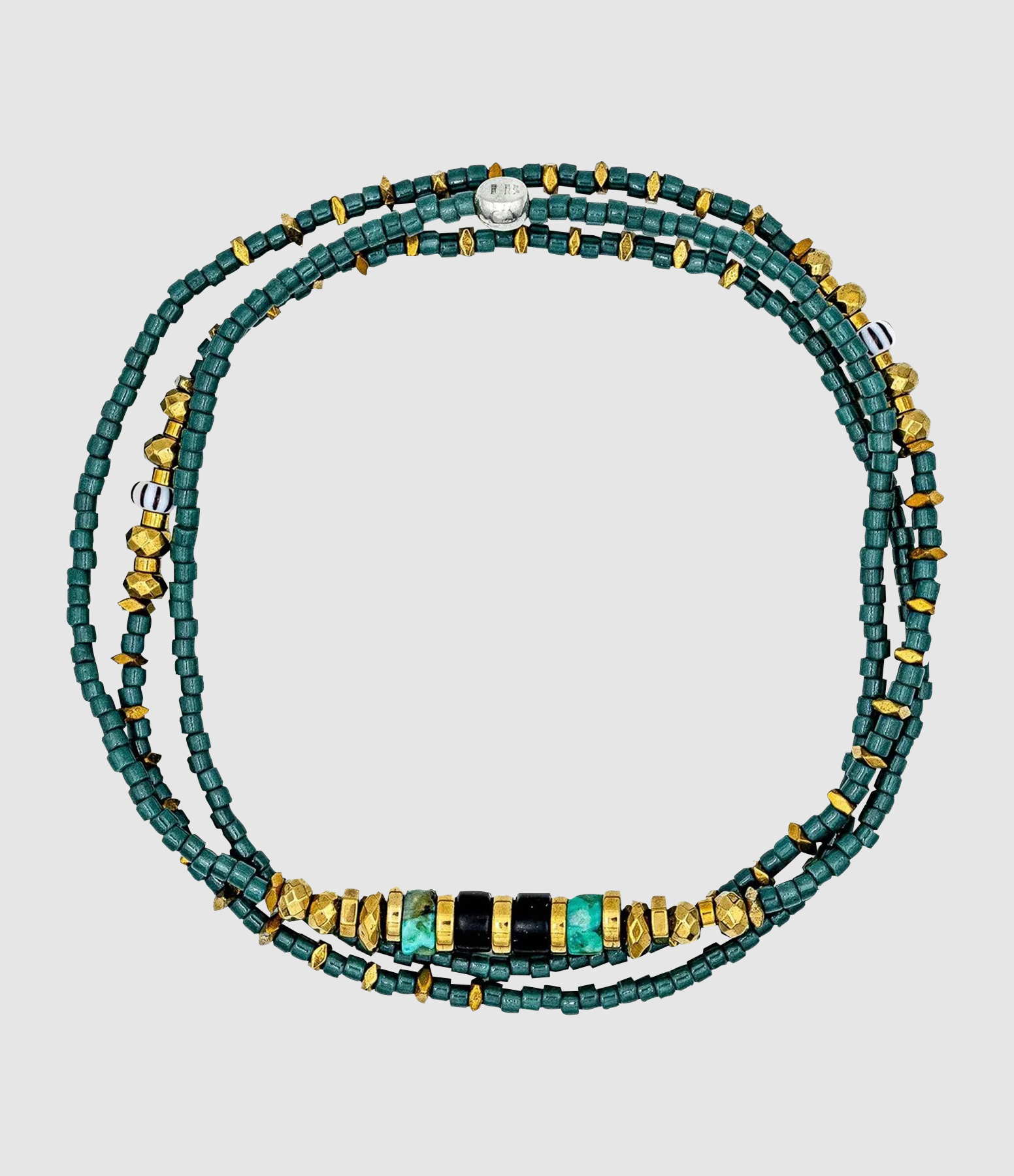 Collier Et Bracelet 3 Tours Jade 3 Evergreen 49 cm