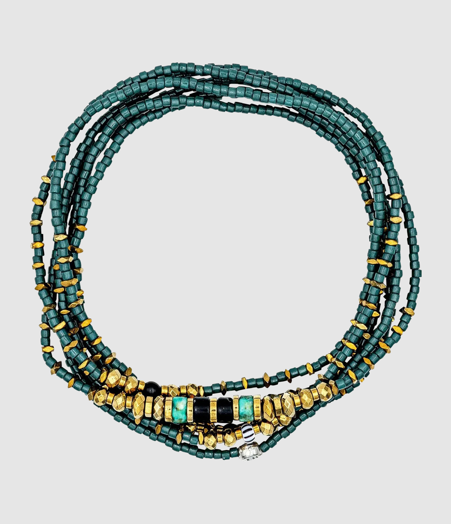 Collier Et Bracelet 6 Tours Jade 6 Evergreen 103 cm