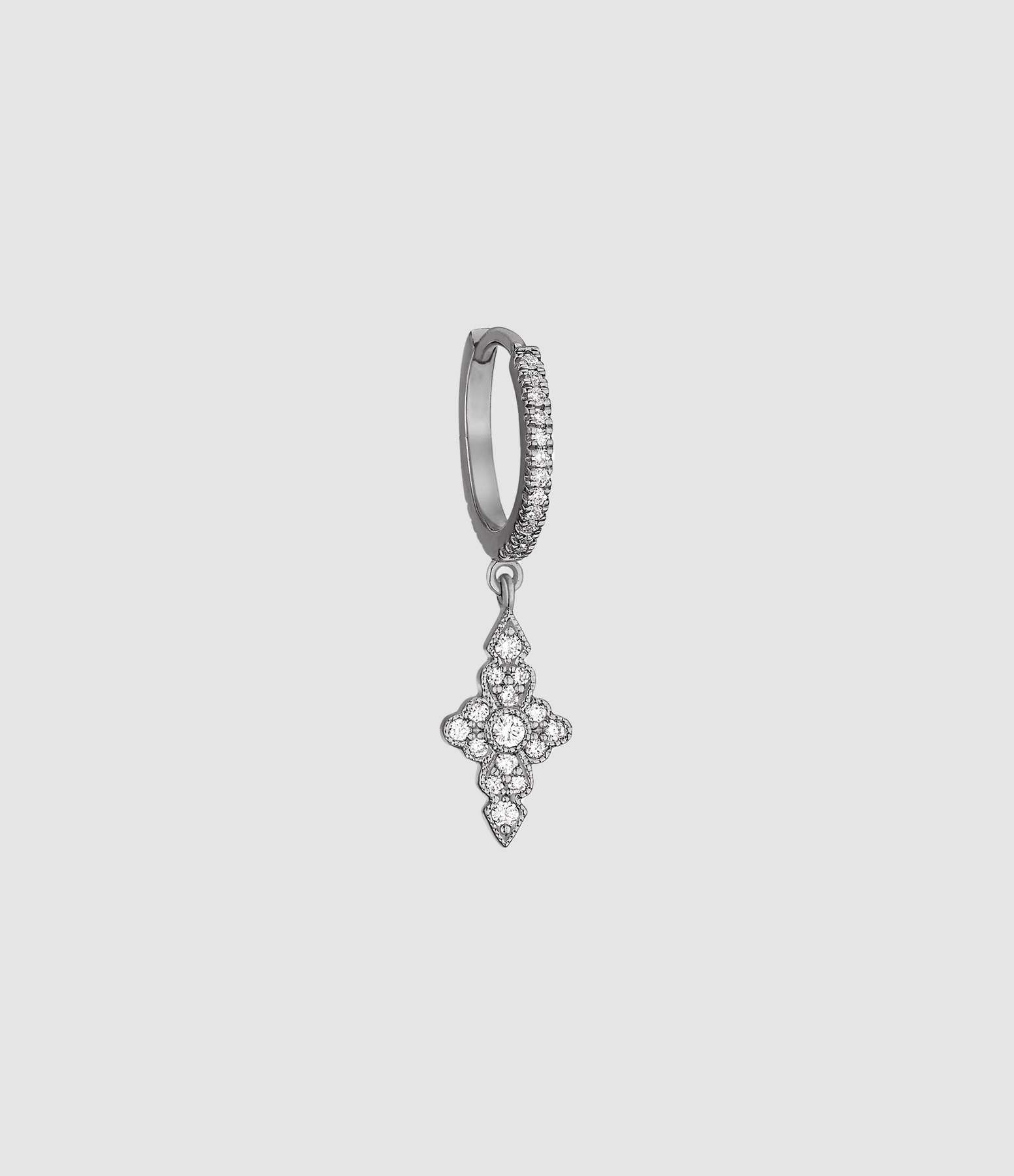 Mini Créole Jade Diamants Or Noir (vendue à l'unité)
