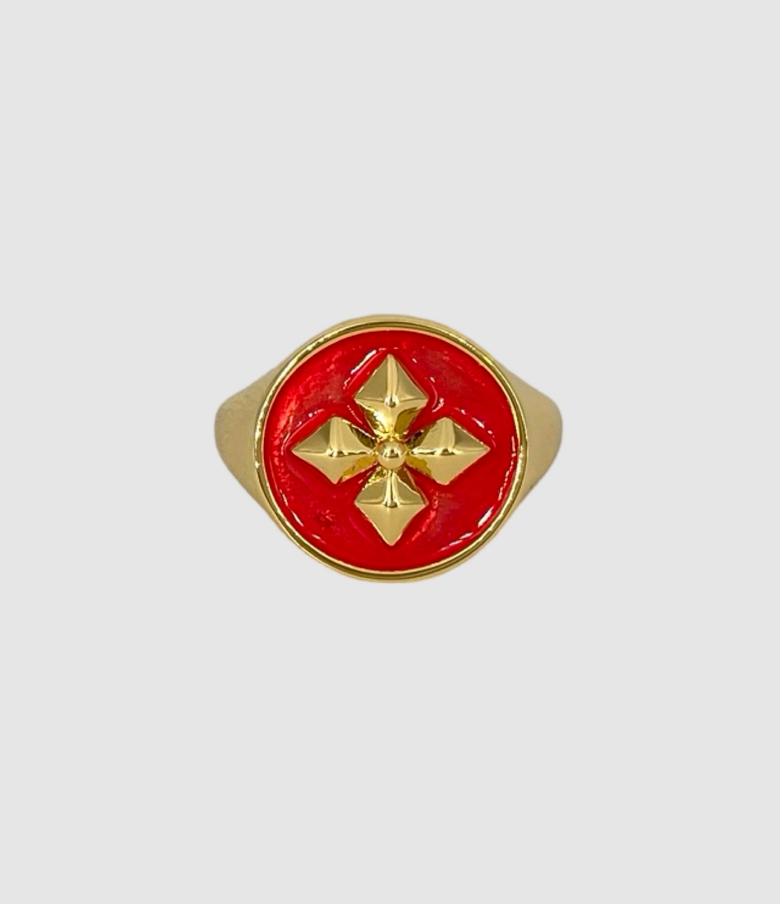 Chevalière Janis Laquée Rouge