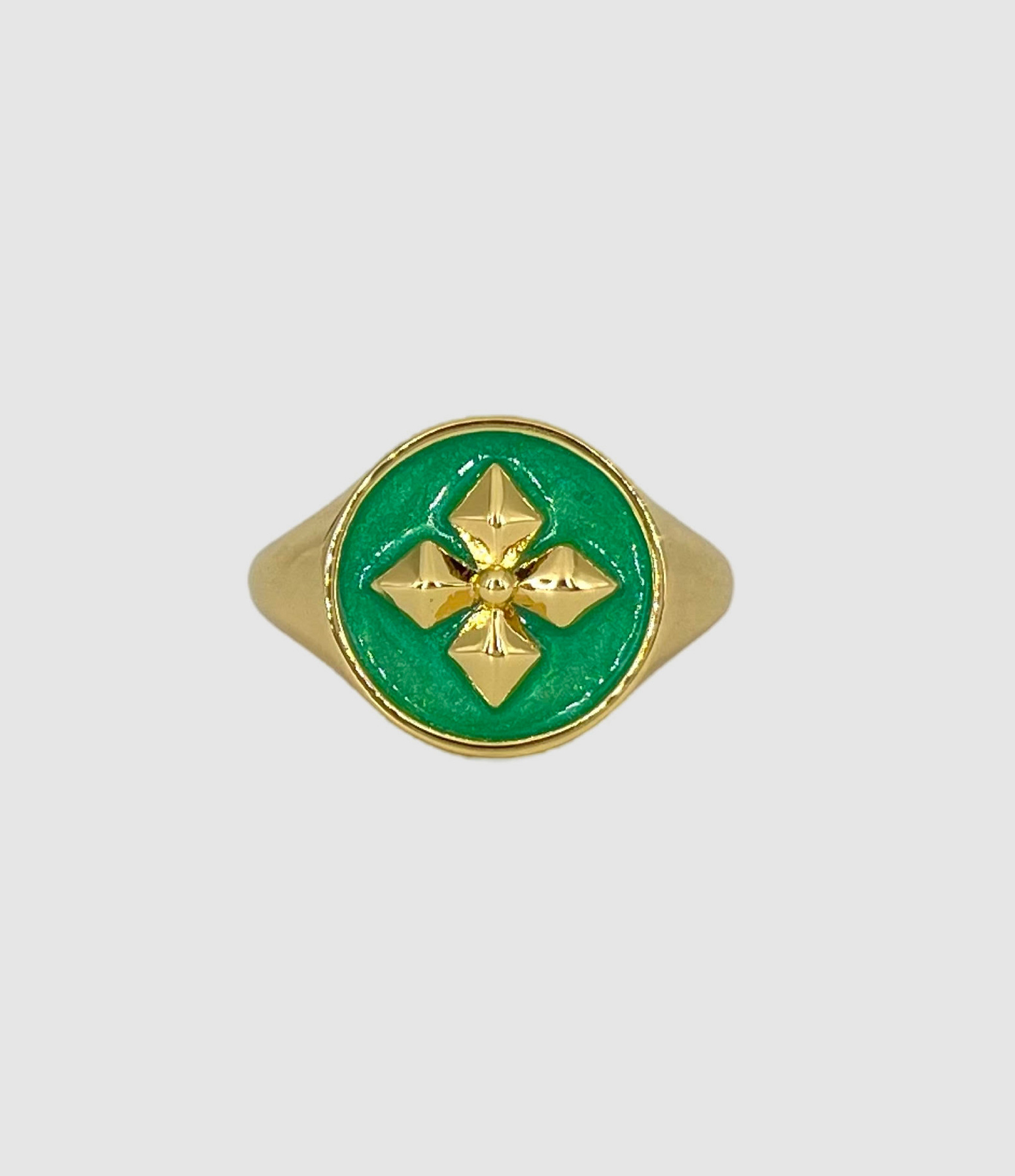 Chevalière Janis Laquée Vert