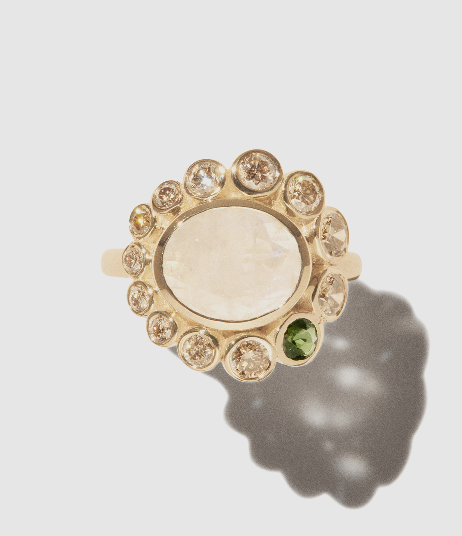 Bague Jasmine Pierre de Lune Diamant Or Jaune