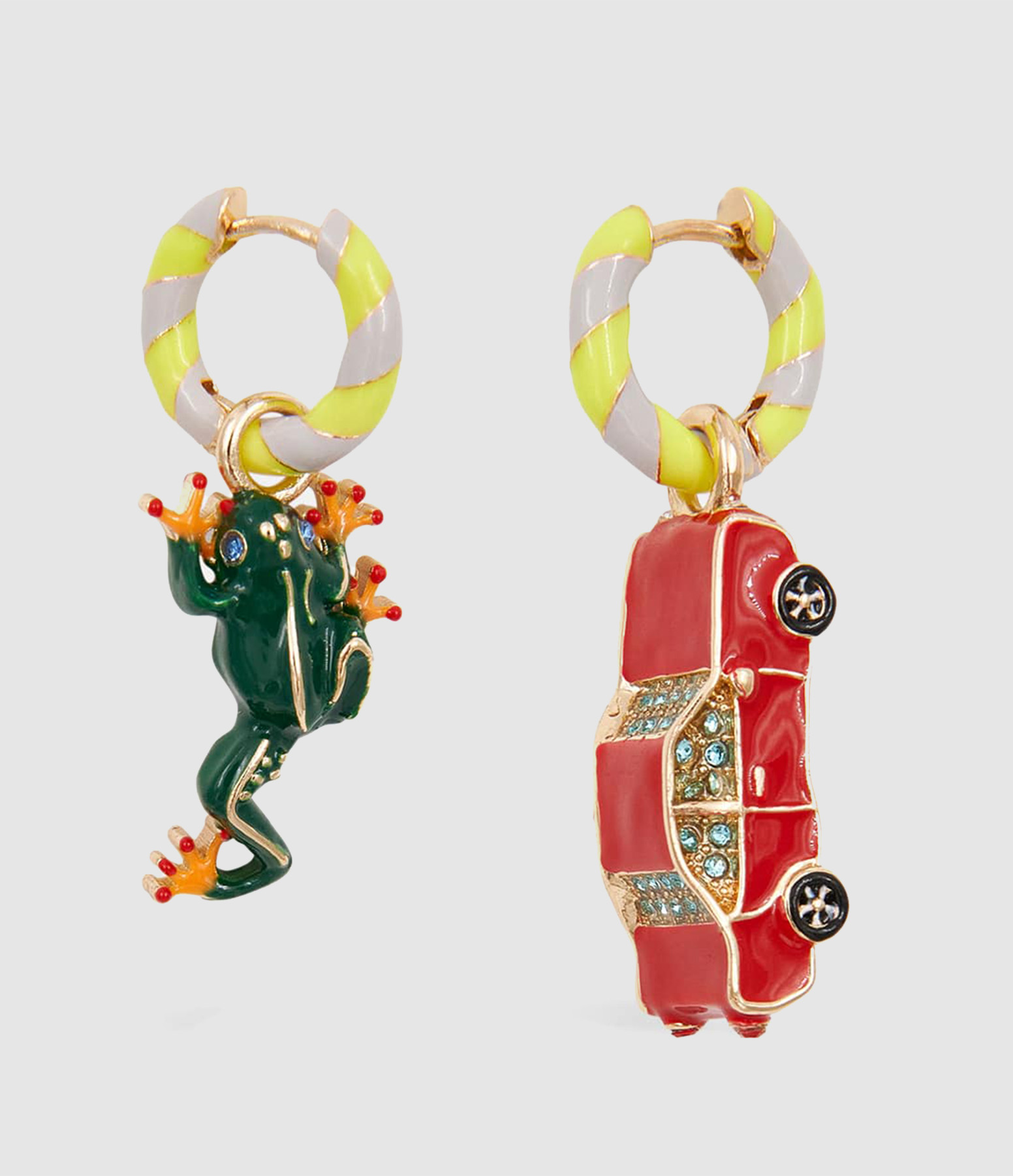Boucles d'Oreilles Jedrive Jaune Gris