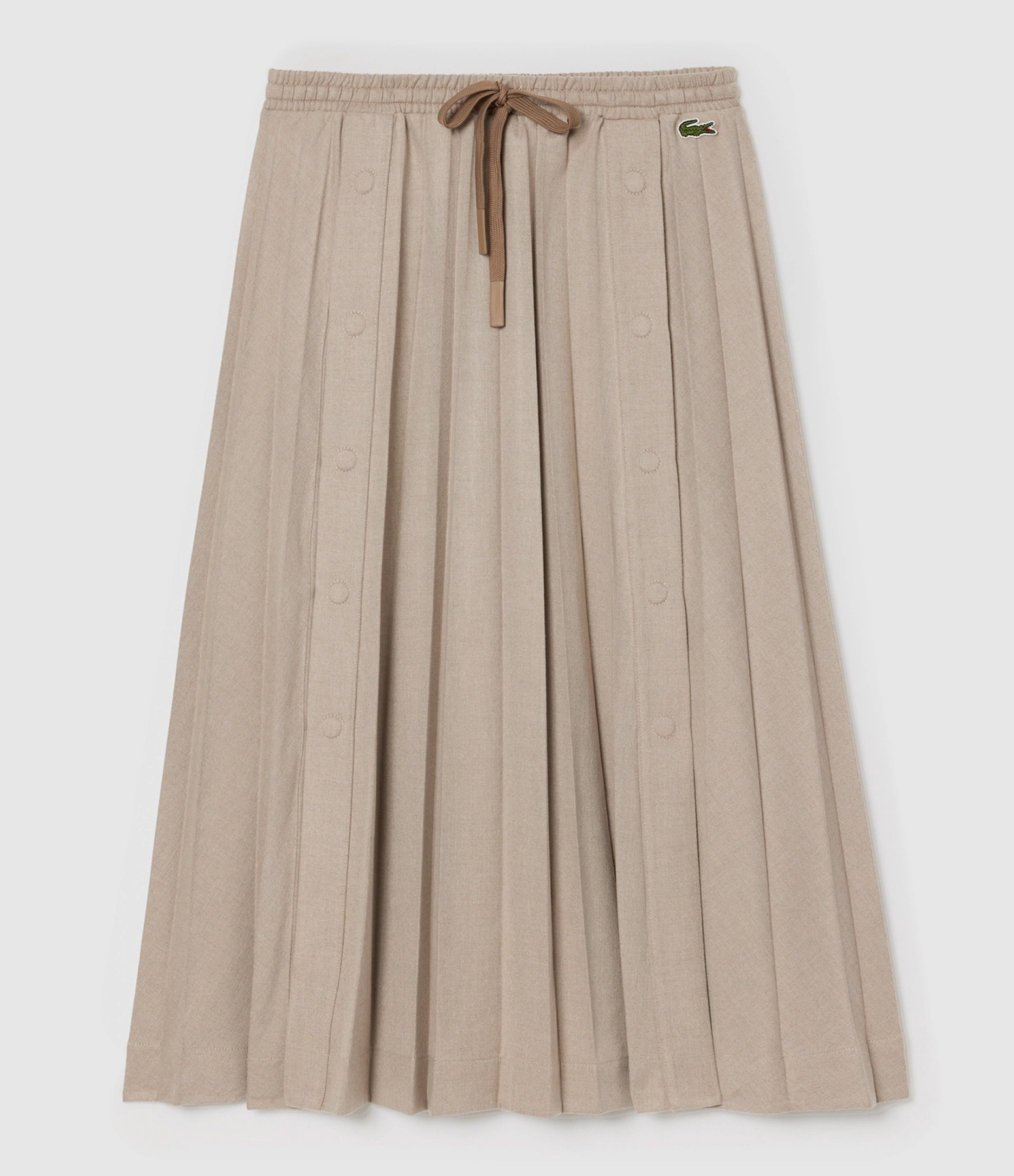 Jupe Longue Plissée Flanelle Beige